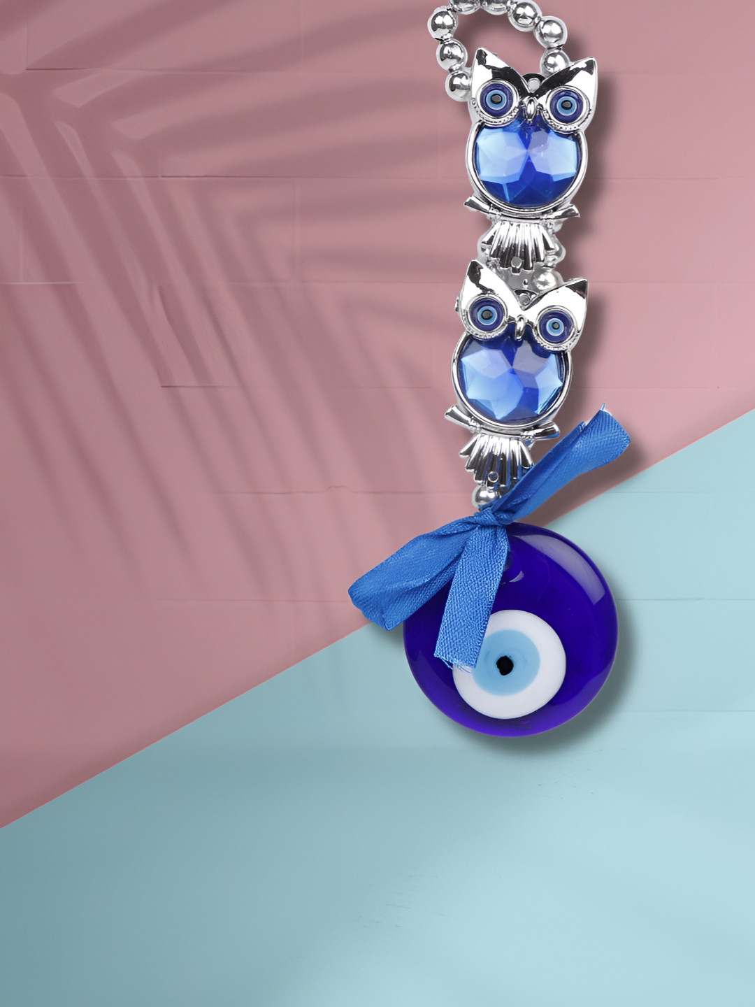 Archies Blue & Silver Toned Own Spirit Glossy Evil Eye Wall Hanging