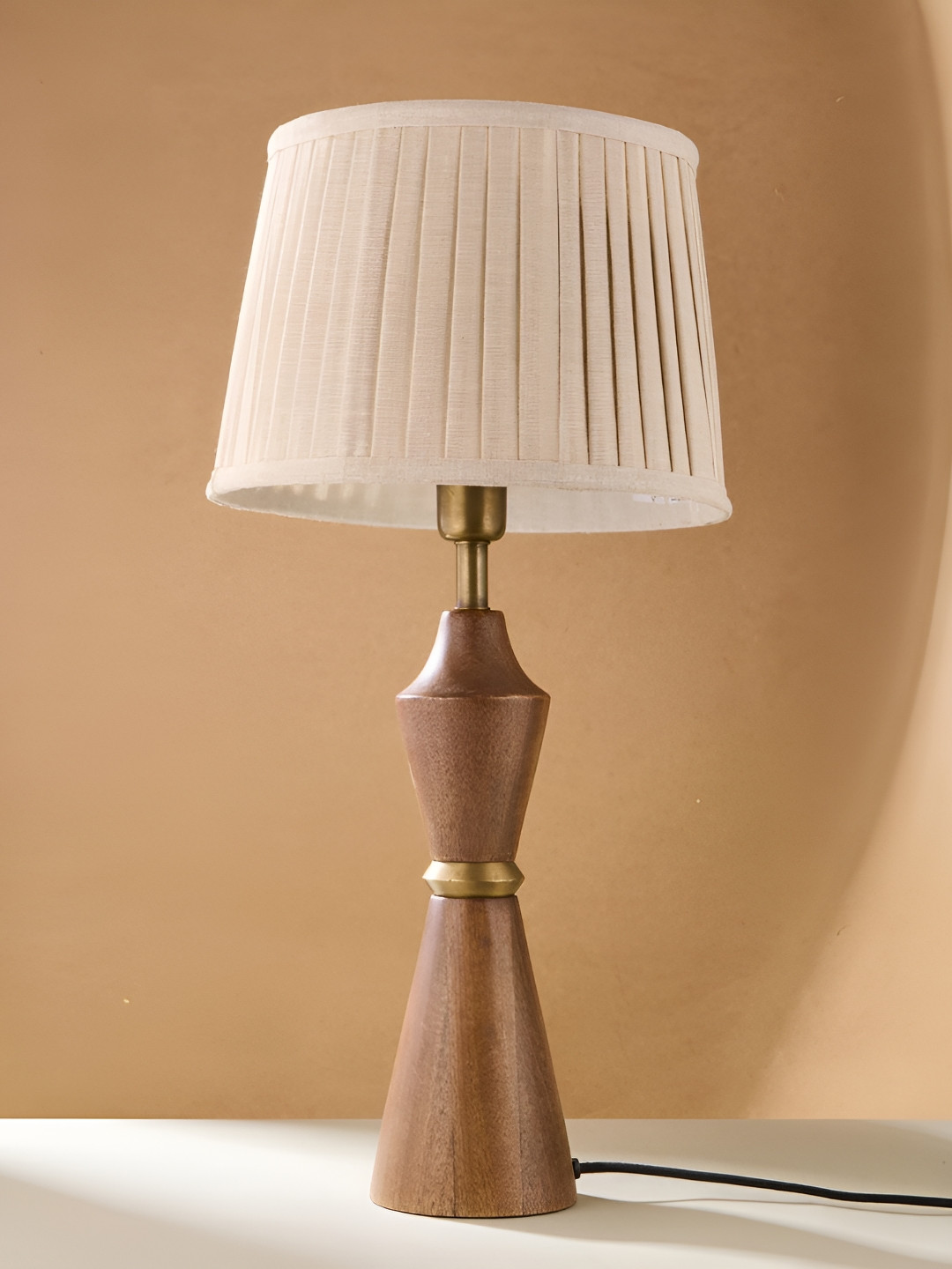 Fabindia Natural Cotton Plated Niha Tapered Drum Lampshade