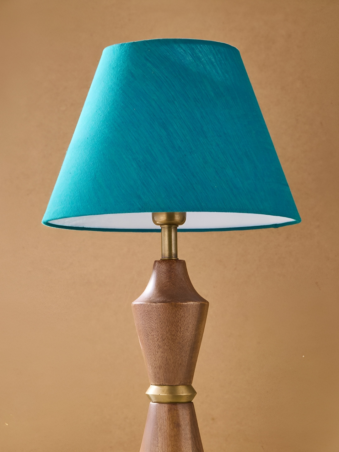 Fabindia Teal Cotton Basix Tapered Drum Lampshade