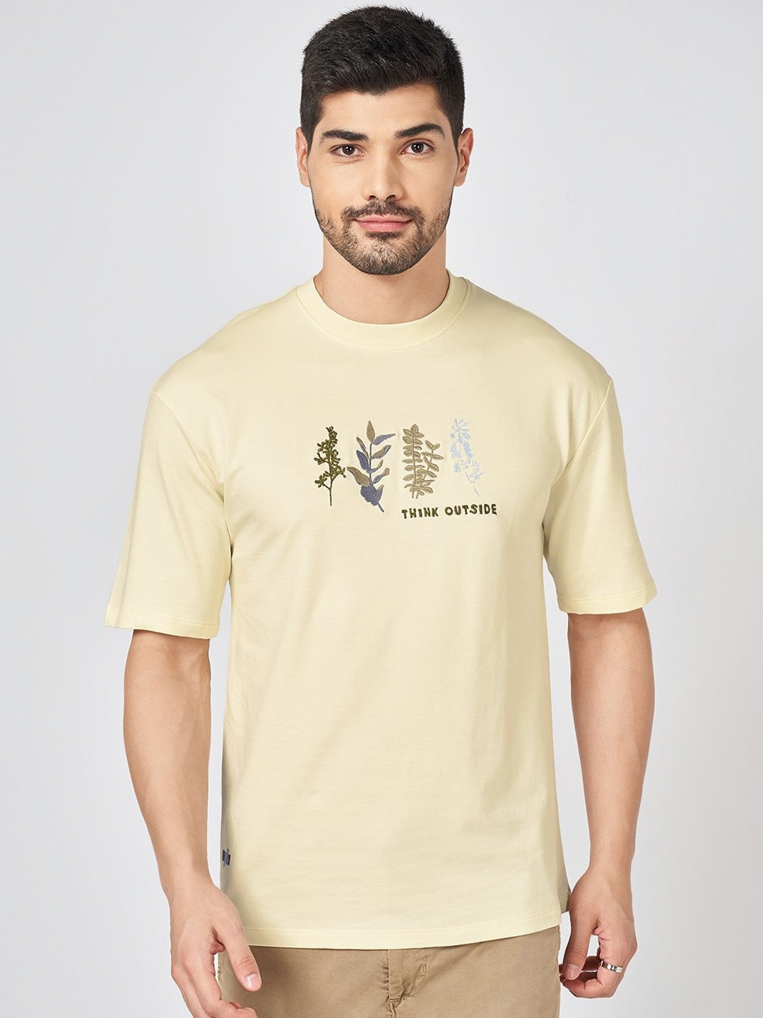 Urban Ranger by pantaloons Men Graphic Printed Round Neck Cotton Relaxed Fit T-shirt