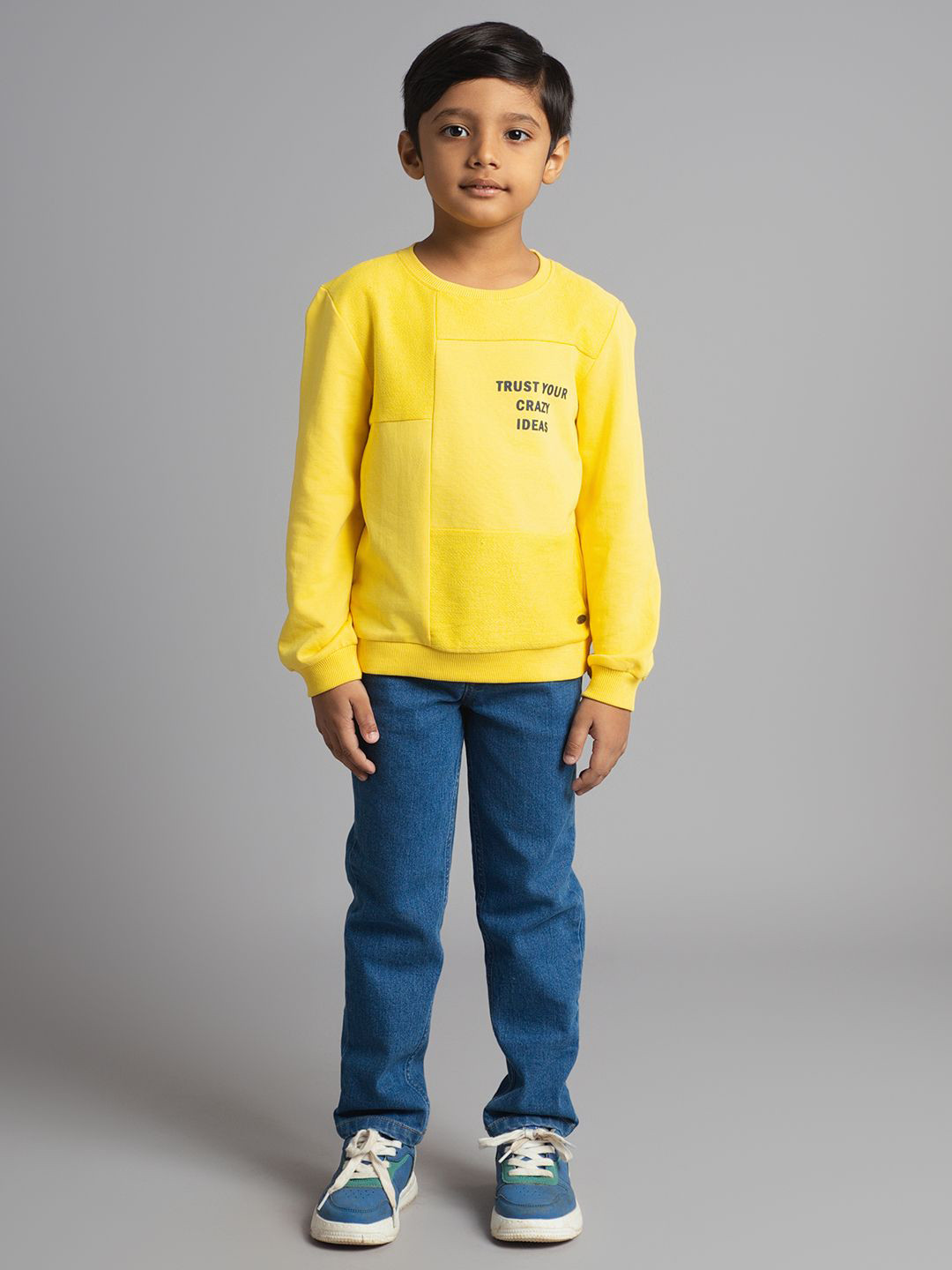 Ed-a-Mamma Boys Typography Printed Pullover Cotton Looper Sweatshirt