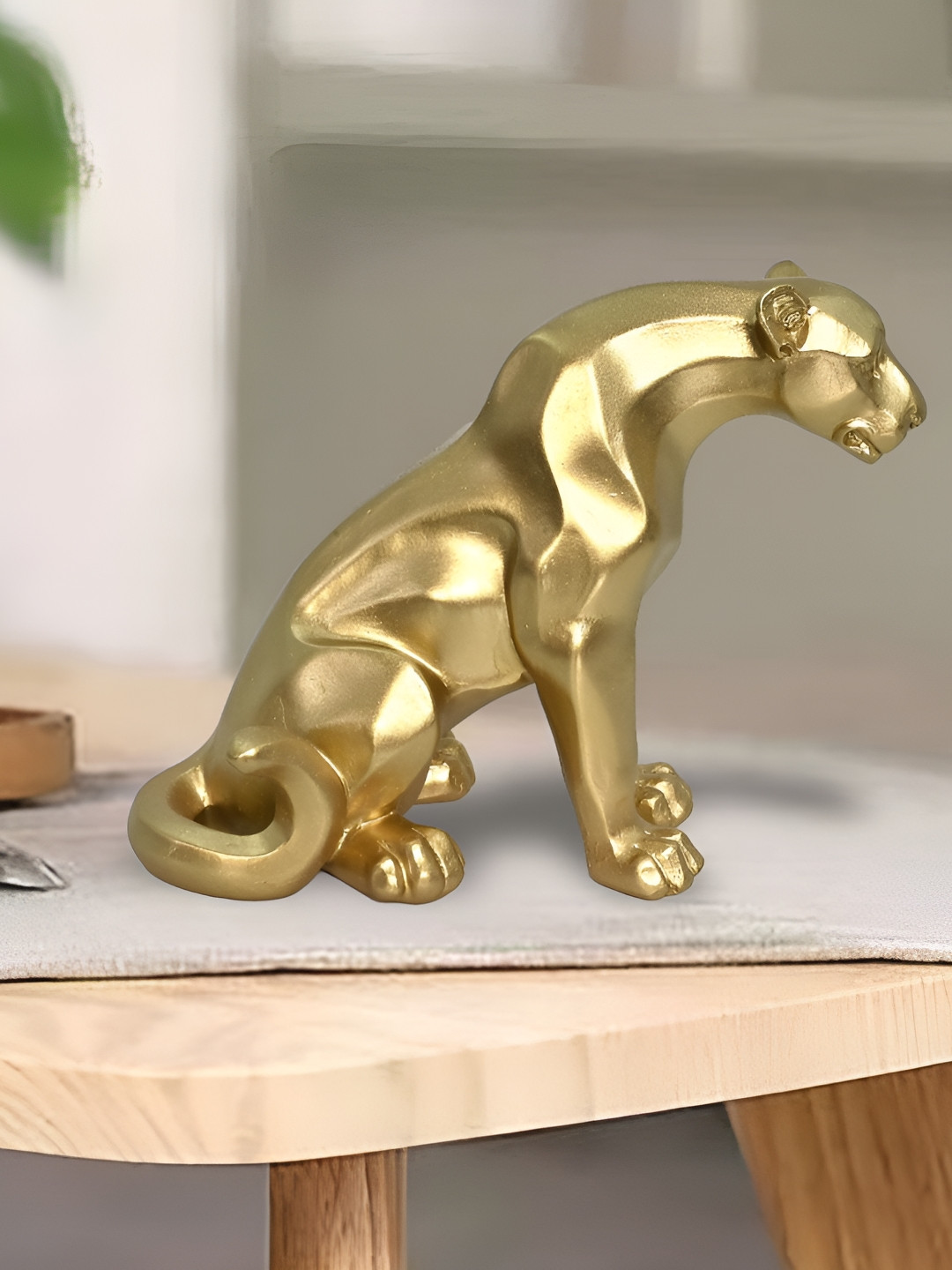 Cortina Gold Polyresin Glossy Living Room Small Showpiece - 6.3 Inches