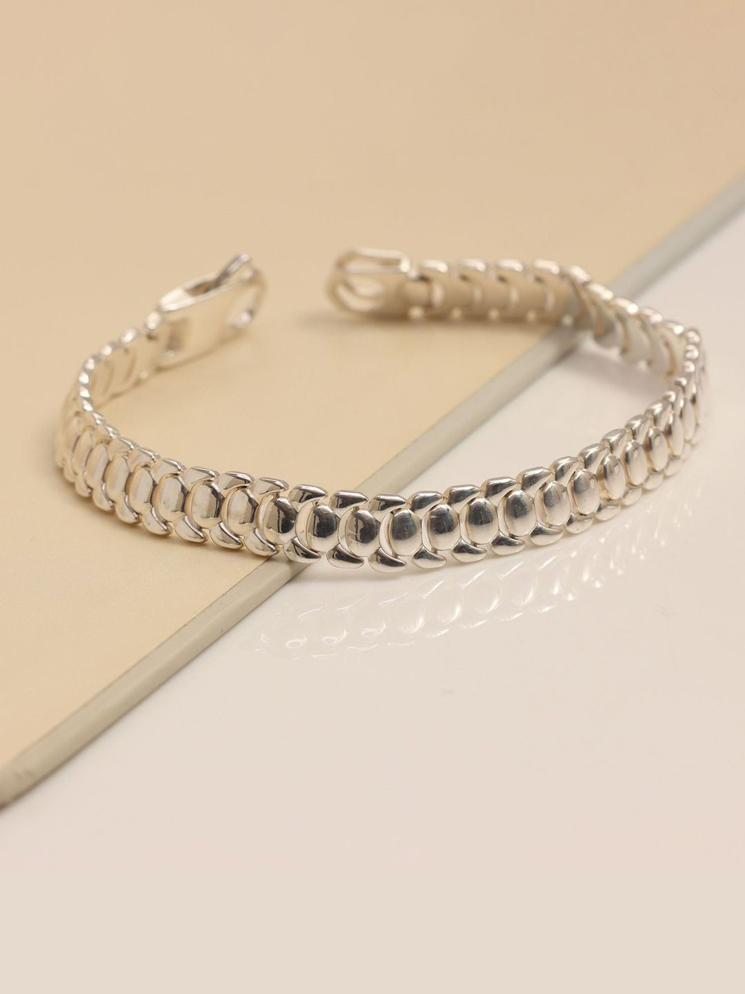 LeCalla Men 925 Sterling Silver Fancy Link Chain Bracelet