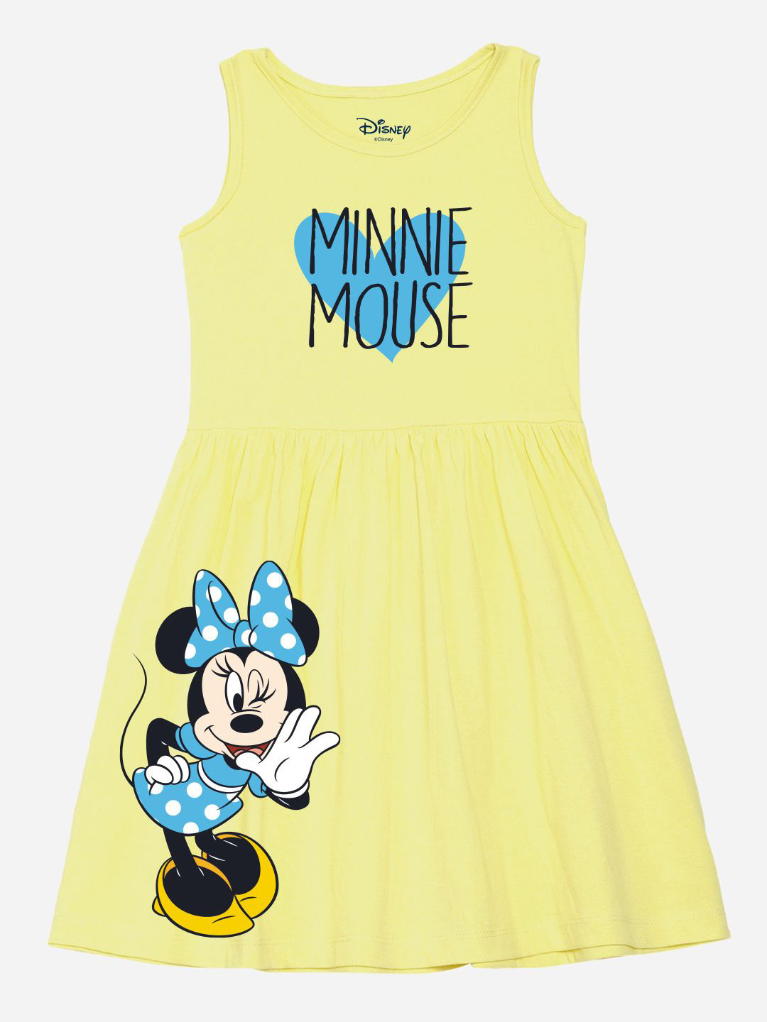 YK Disney Graphic Printed Fit & Flare Cotton Dress