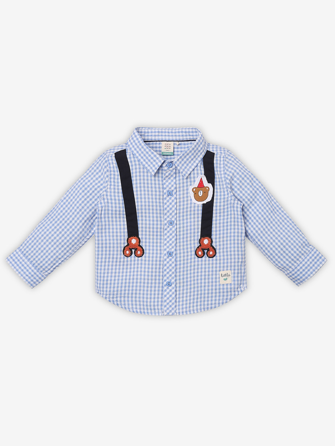 Ed-a-Mamma Baby Boys Premium Spread Collar Micro Checked Cotton Relaxed Fit Casual Shirt