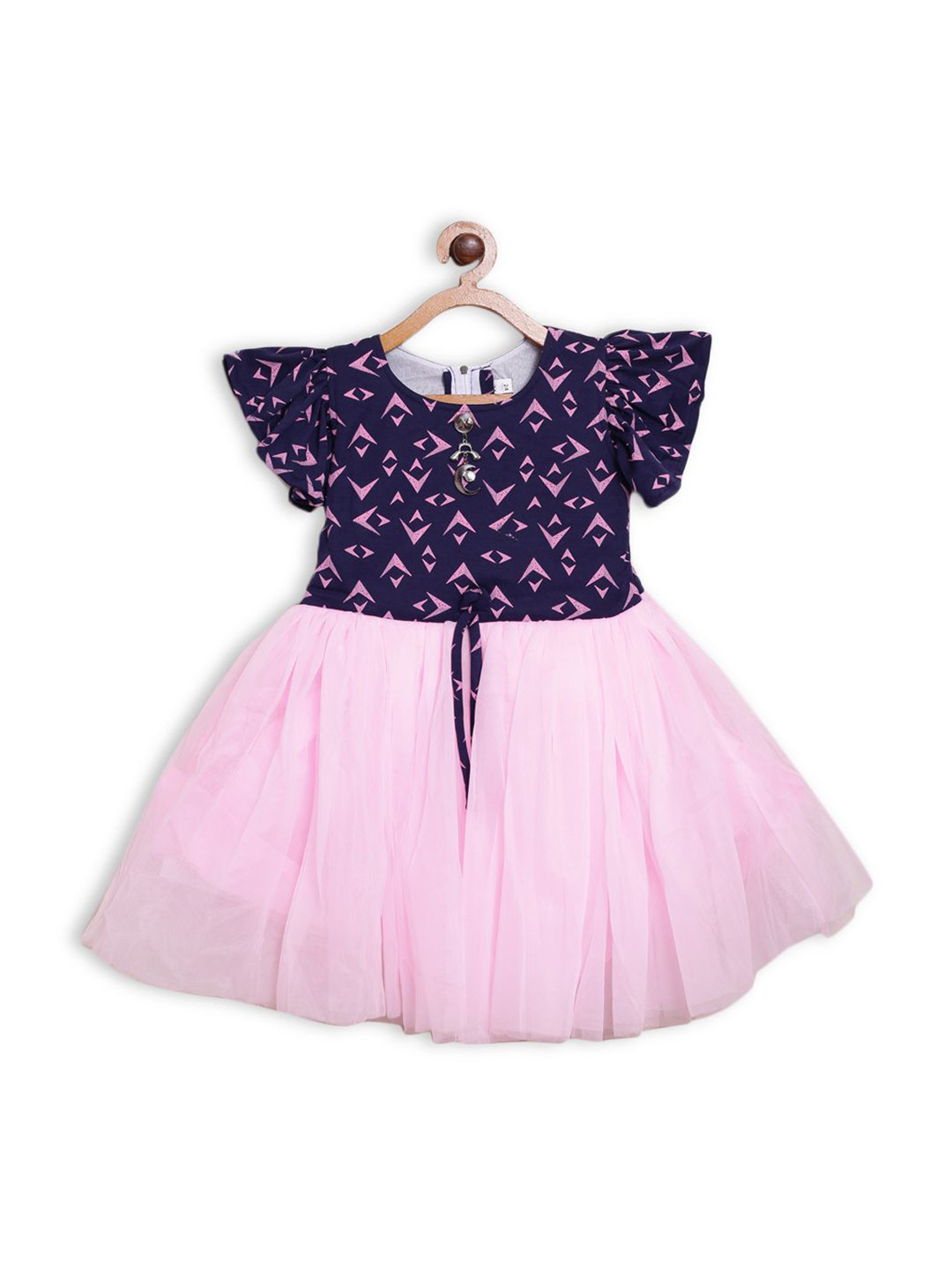 BAESD Girls Geometri Printed Fit & Flare Dress