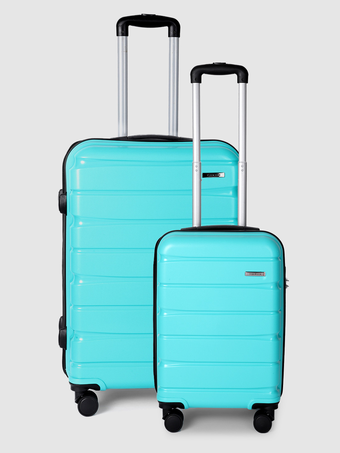 Teakwood Leathers India Set of 2 Textured 360 Degree Rotation Hard-Sided Trolley Bags 57 L