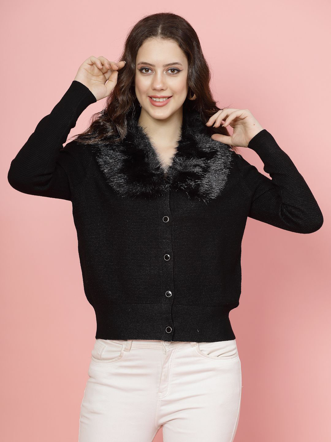 Mafadeny Women Floral Printed Shirt Collar Top