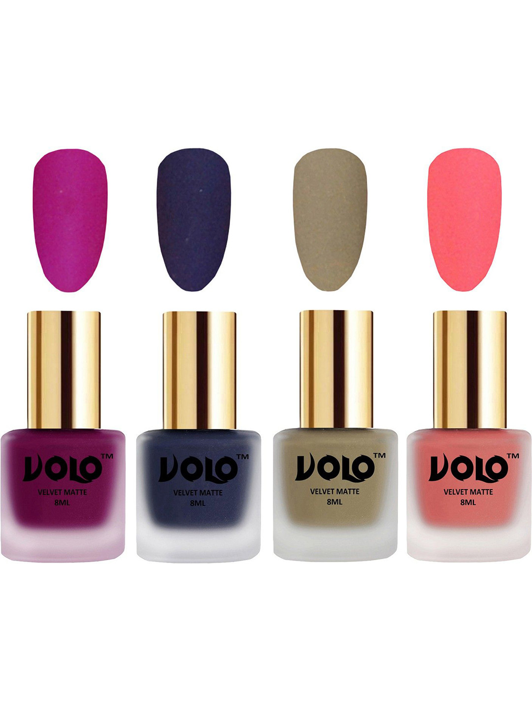 VOLO Set Of 4 Velvet Matte Nail Polish - 8 ml Each - 14 - 31 - 37 - 41