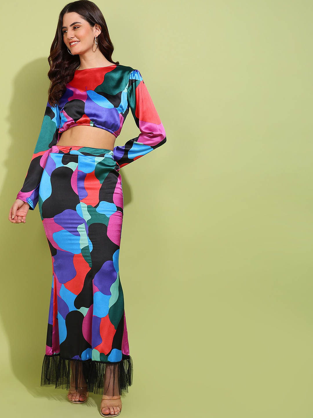 DODO & MOA Abstract Printed Top With Skirt