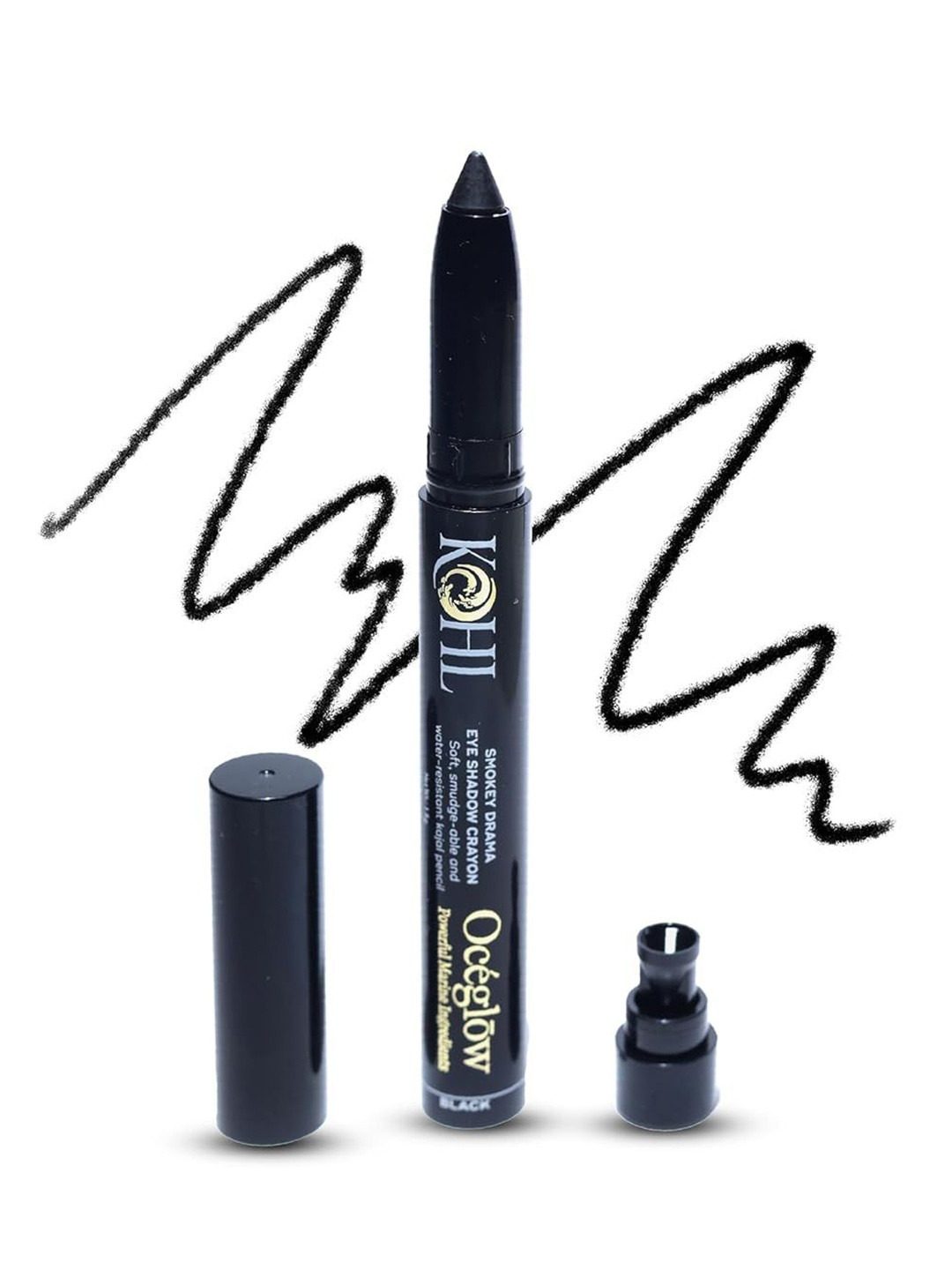 Oceglow Smoky Drama Matte Kajal Pencil - 1.8 ml - Black