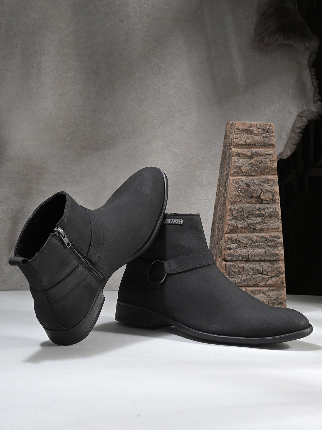 El Paso Men Block-Heeded Casual Chelsea Boots