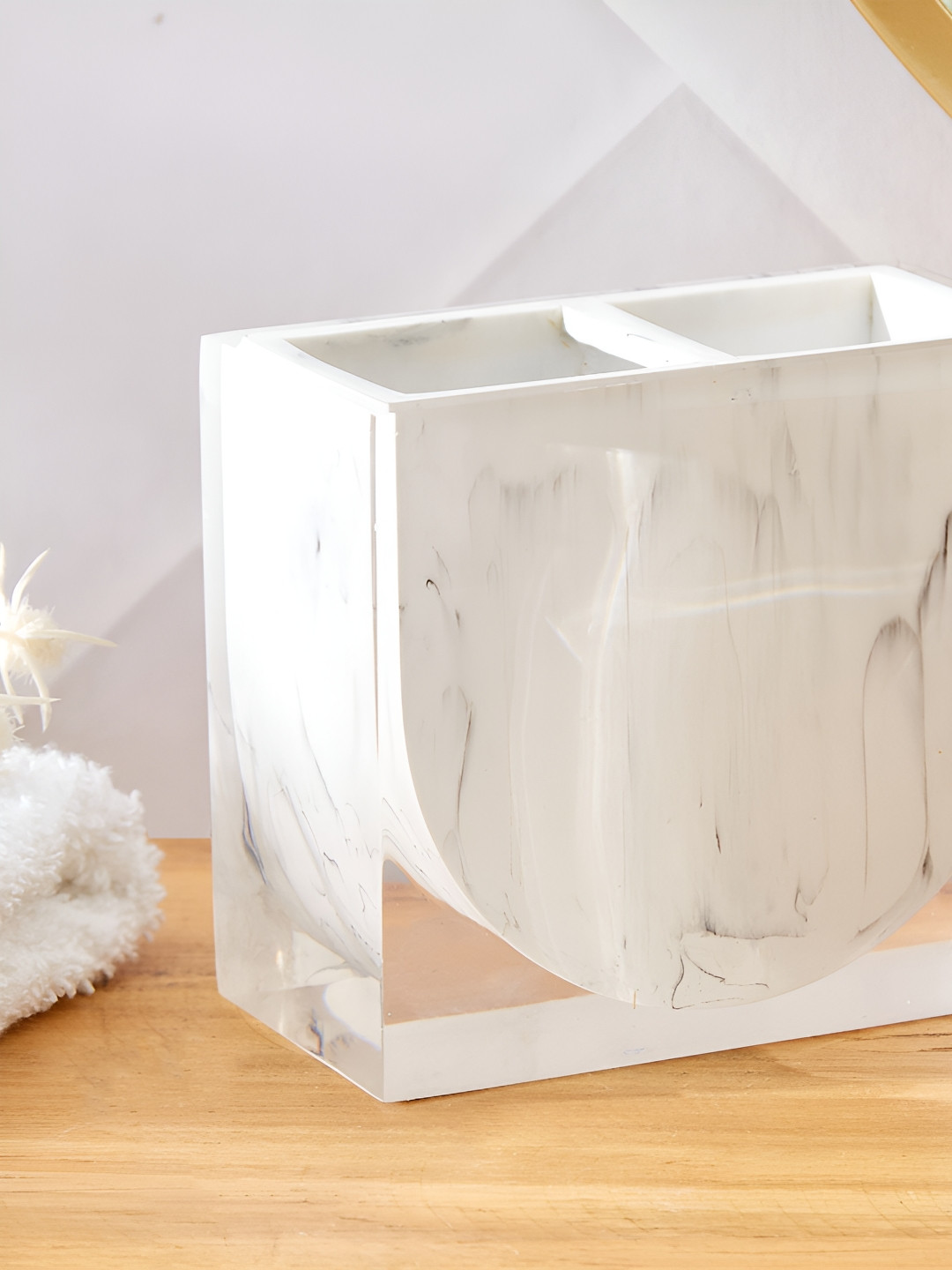 Home Centre White Tooth Brush Holder