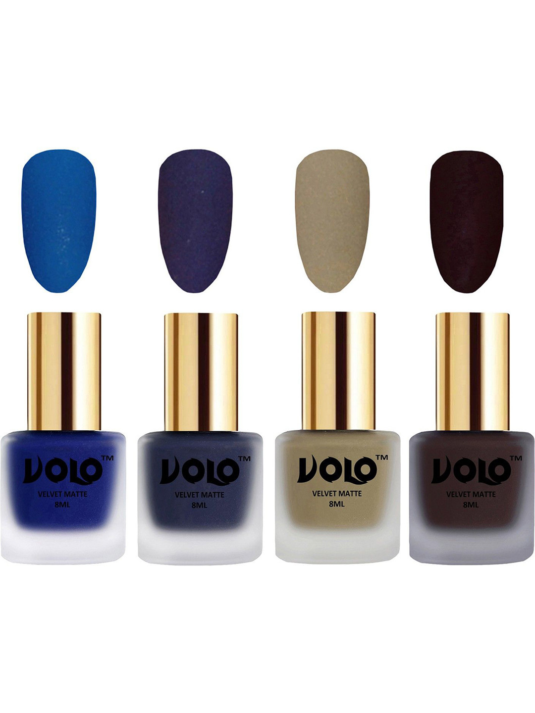 VOLO Set Of 4 Velvet Matte Nail Polish - 8 ml Each - 19 - 31 - 37 - 45