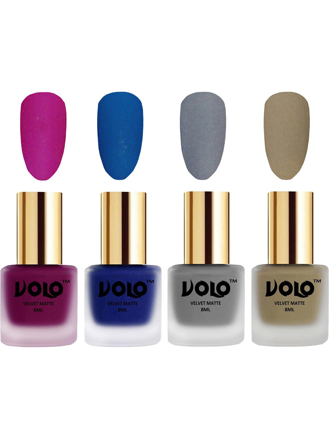 VOLO Set Of 4 Velvet Matte Nail Polish- 8 ml Each- Shade- 14-19- 20- 37
