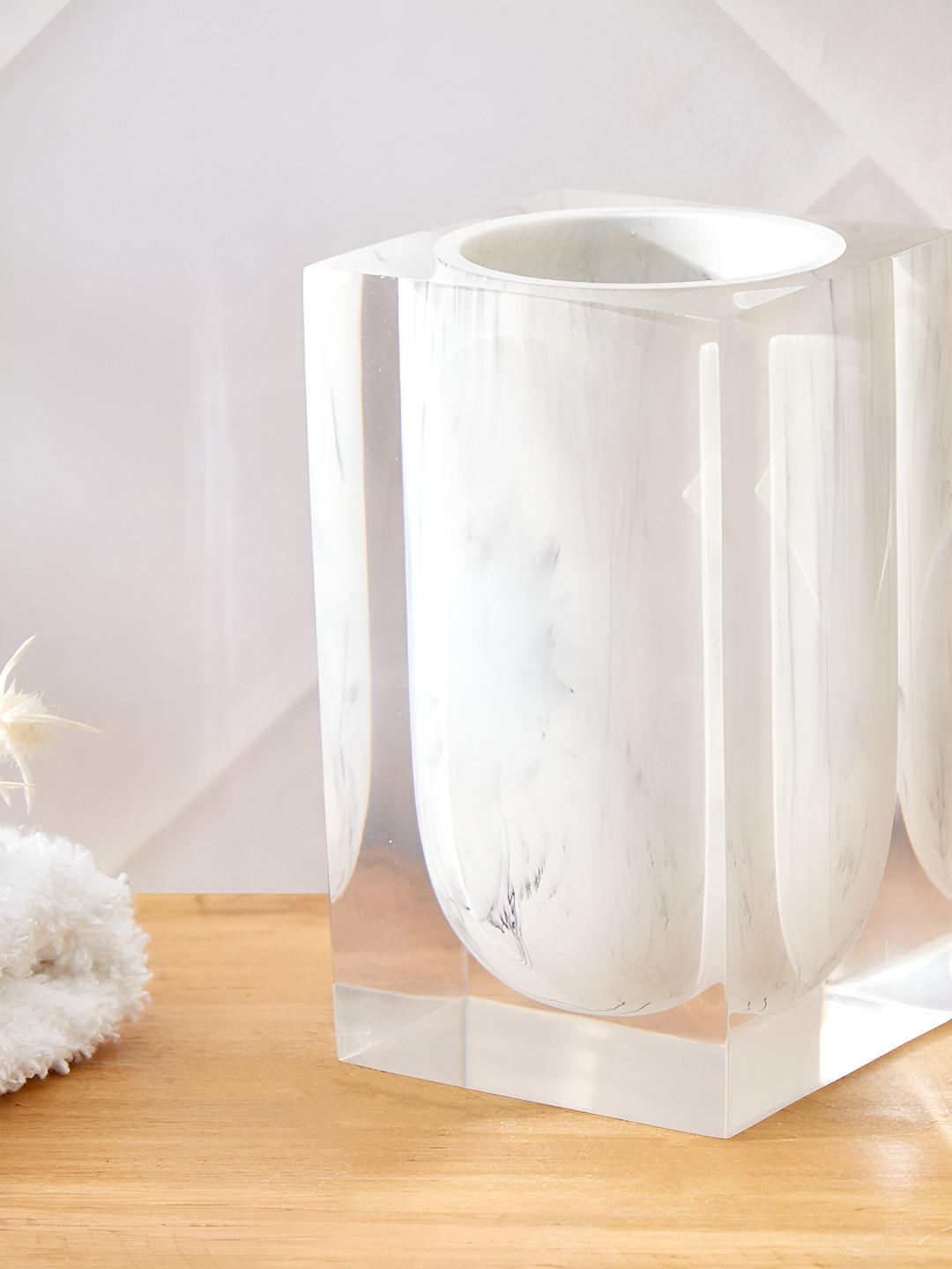 Home Centre White Textured Tumbler
