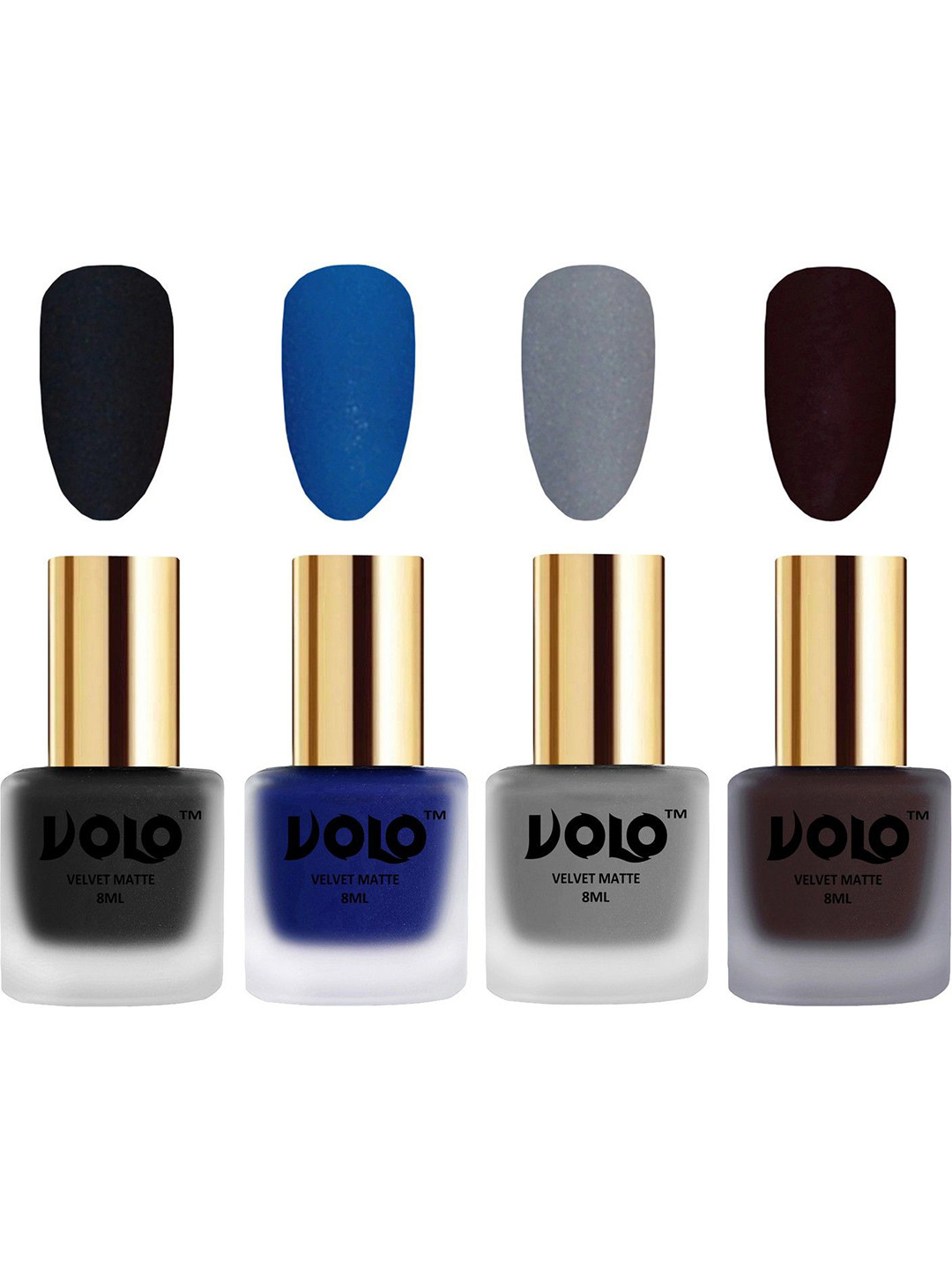 VOLO Set Of 4 Velvet Matte Nail Polish - 8 ml Each - 5 - 19 - 20 - 45