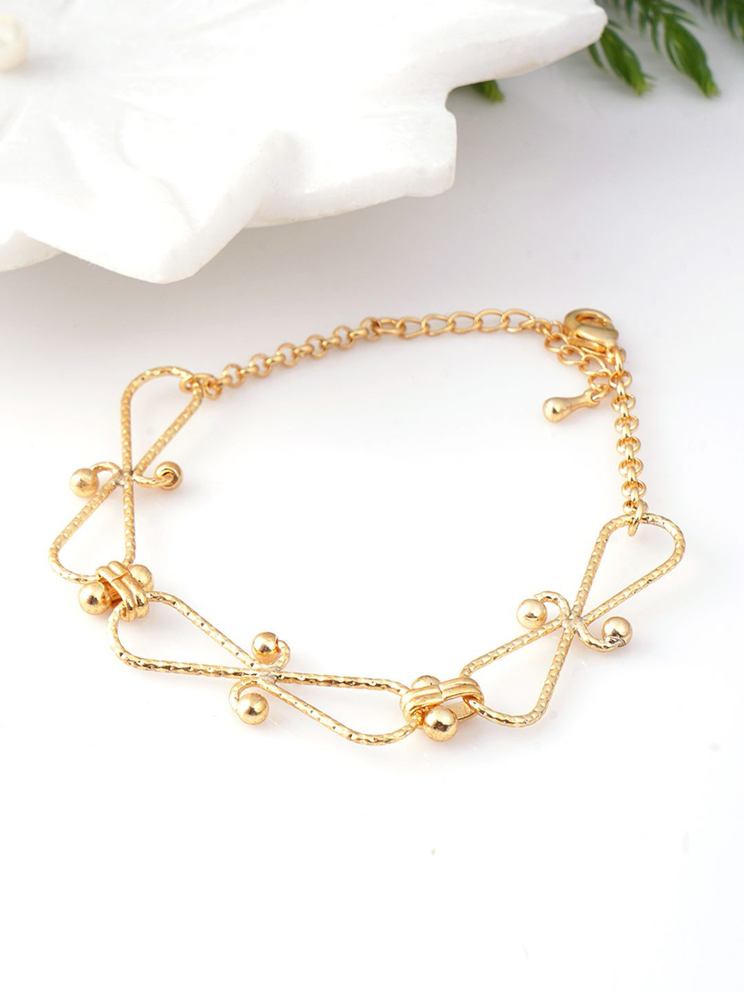 Adwitiya Collection Infinity Gold-Plated Link Bracelet