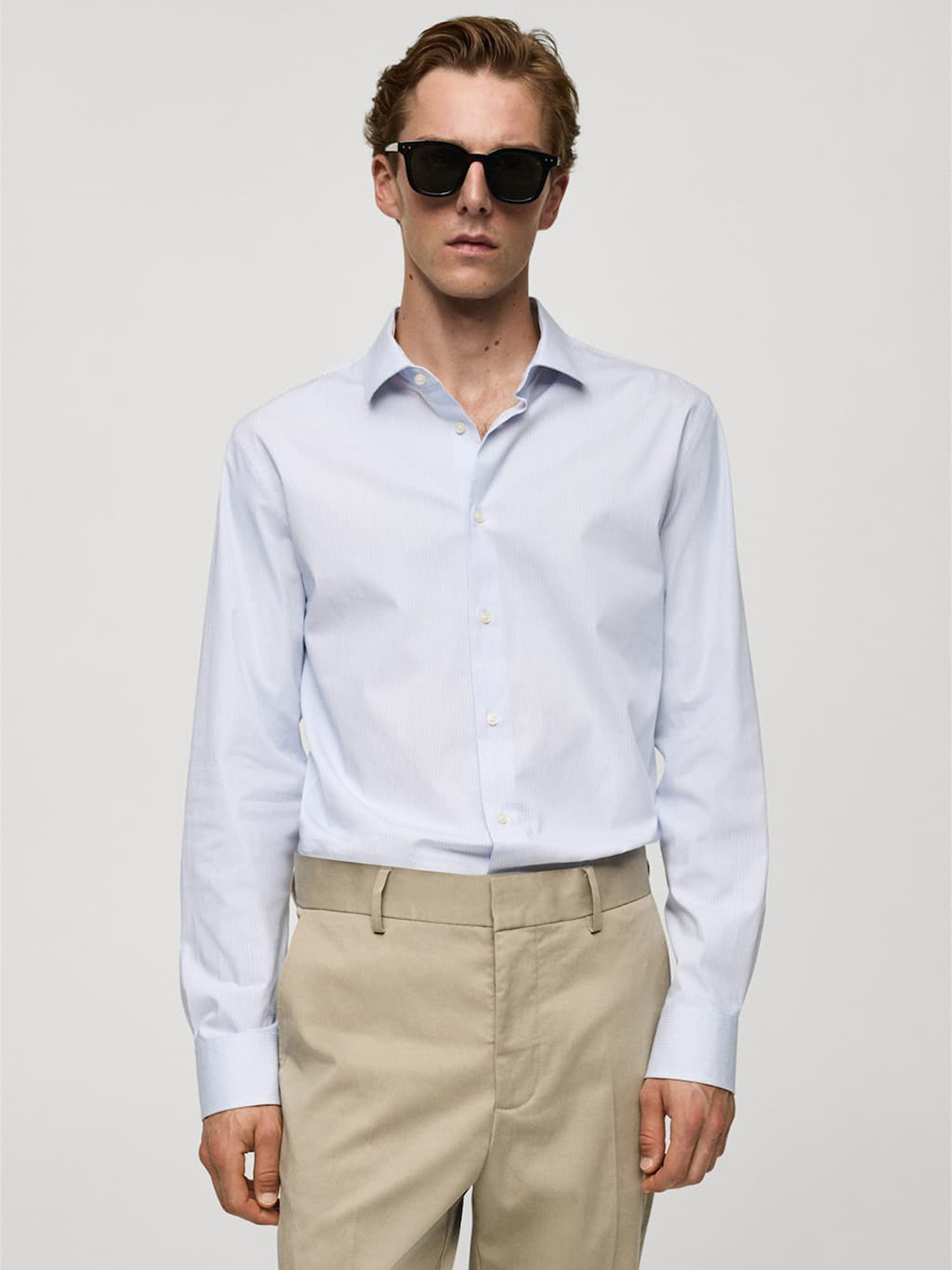 MANGO MAN Striped Semiformal Shirt