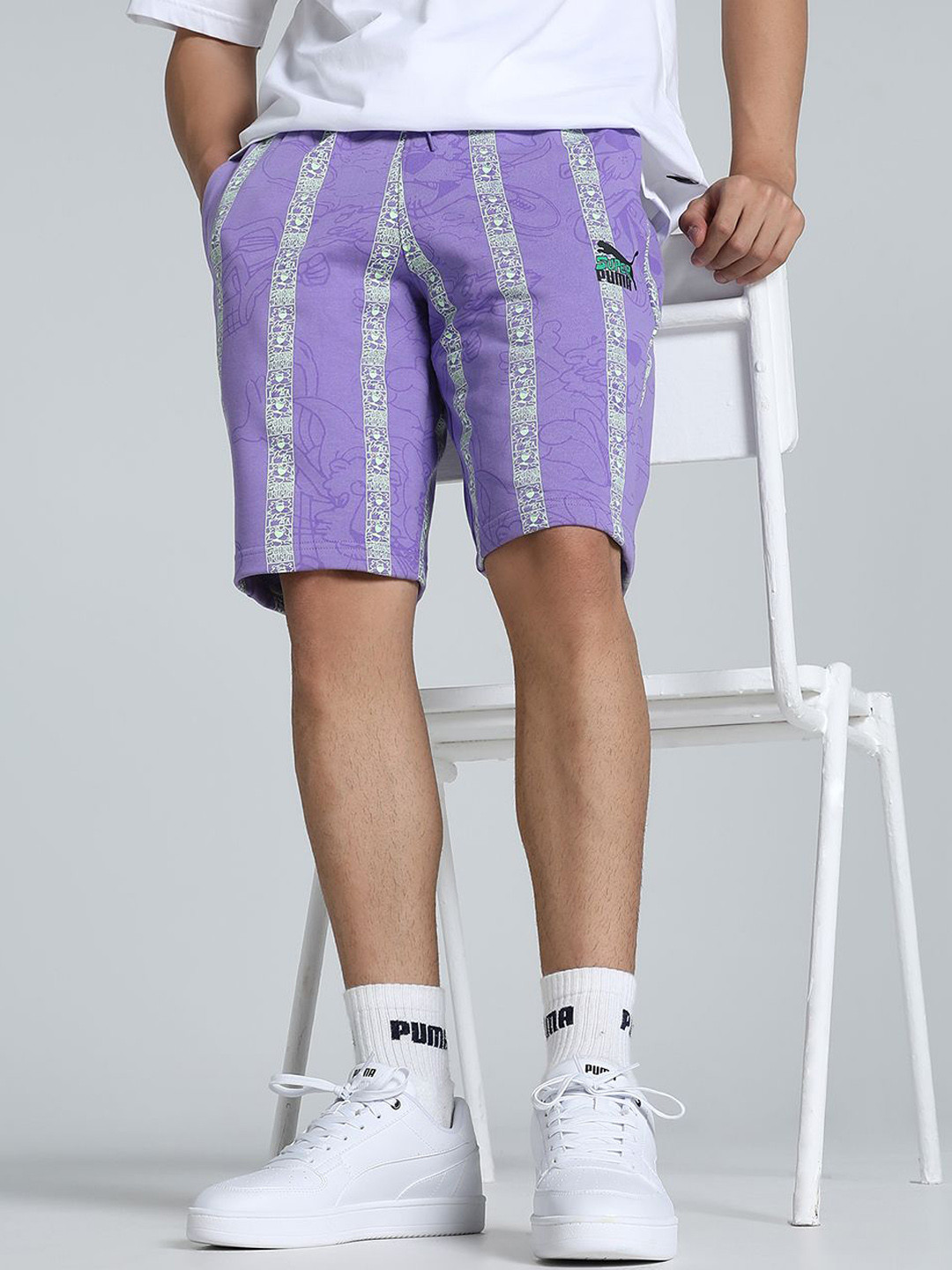 Puma SUPER PUMA Men Printed Cotton Shorts