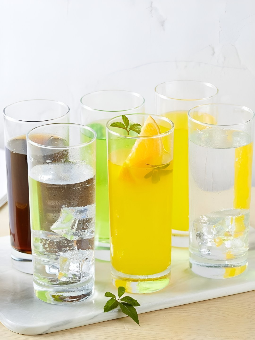 FINSTER Premium Round Highball Transparent 6 Pieces Juice Glasses- 300 ML