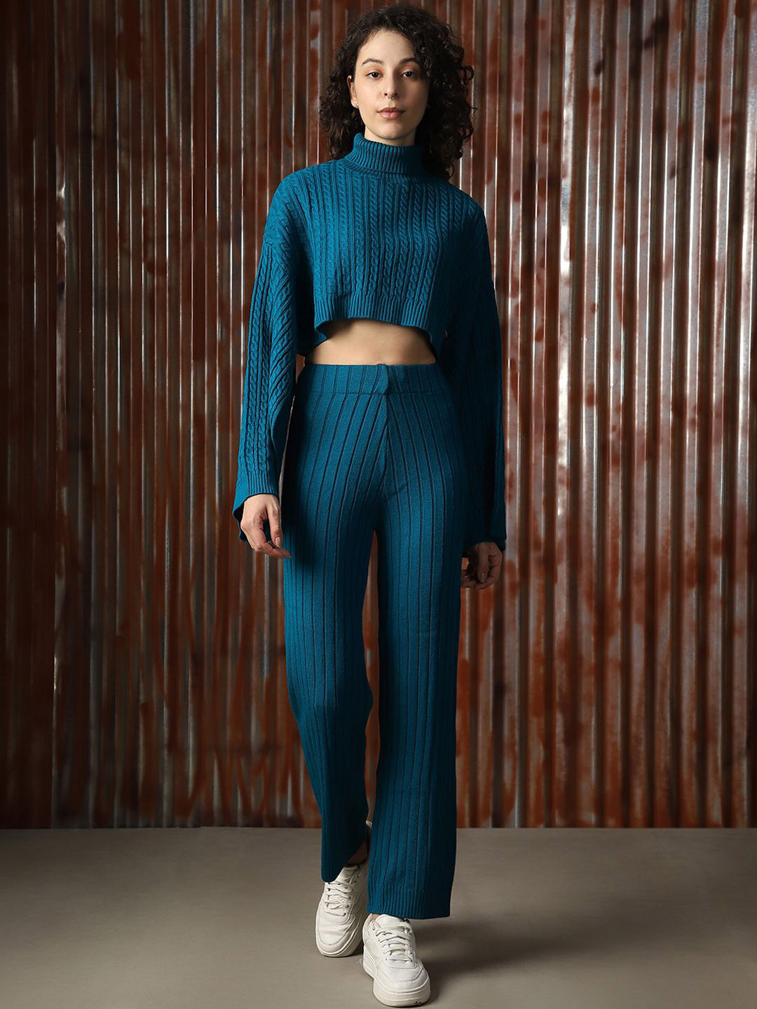 High Star Women Long Sleeves Sweater With Trouser Co-Ords