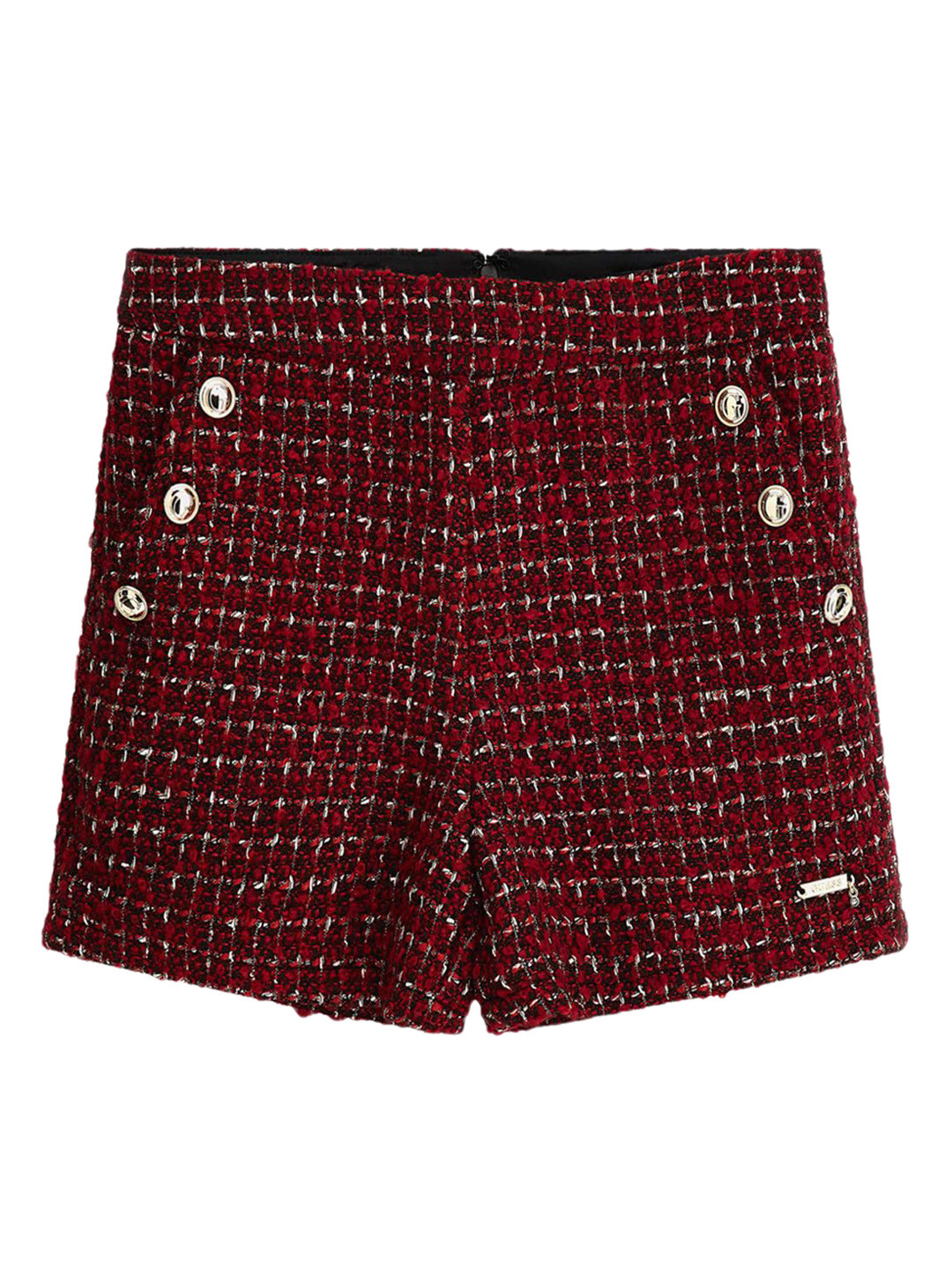 GUESS kids Girls Self Design Checked Mid-Rise Knee Length Shorts