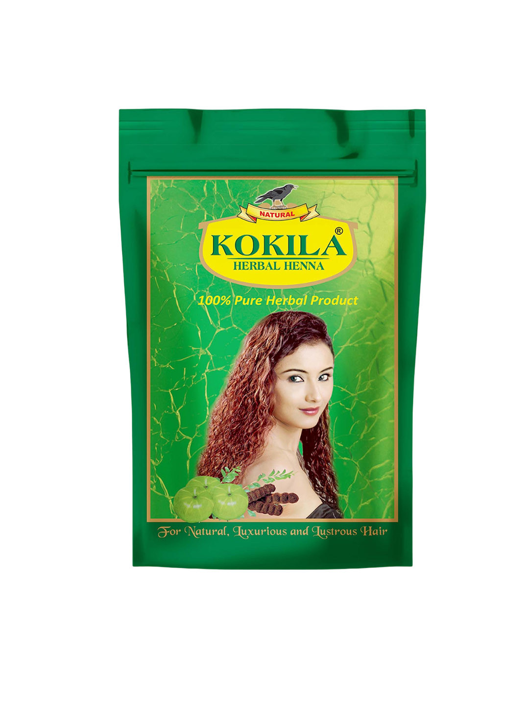 KOKILA Natural & Herbal Henna Mehandi Powder With 6 Ayurvedic Herbs - 200 g -Brown