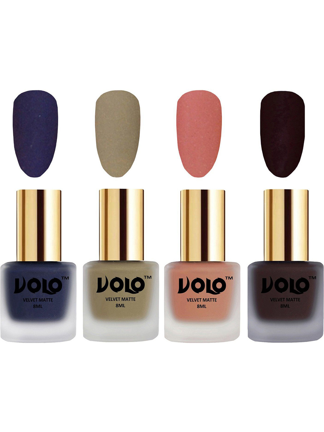 VOLO Set Of 4 Velvet Matte Nail Polish- 8 ml Each- 31- 37-38- 45