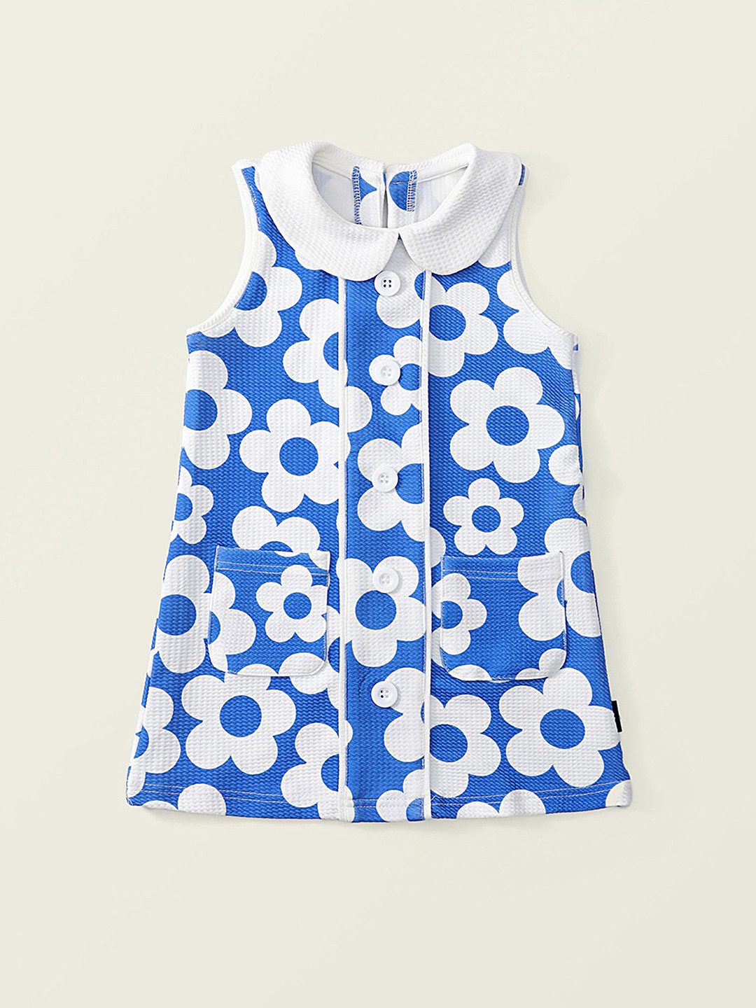 LULU & SKY Girls Floral Printed Peter Pan Collar A-Line Dress