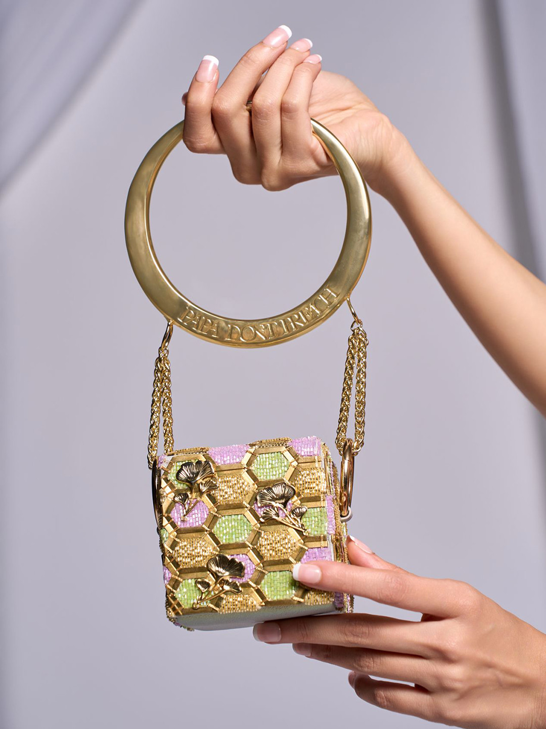 Papa Don't Preach Leather Structured Handheld Bag