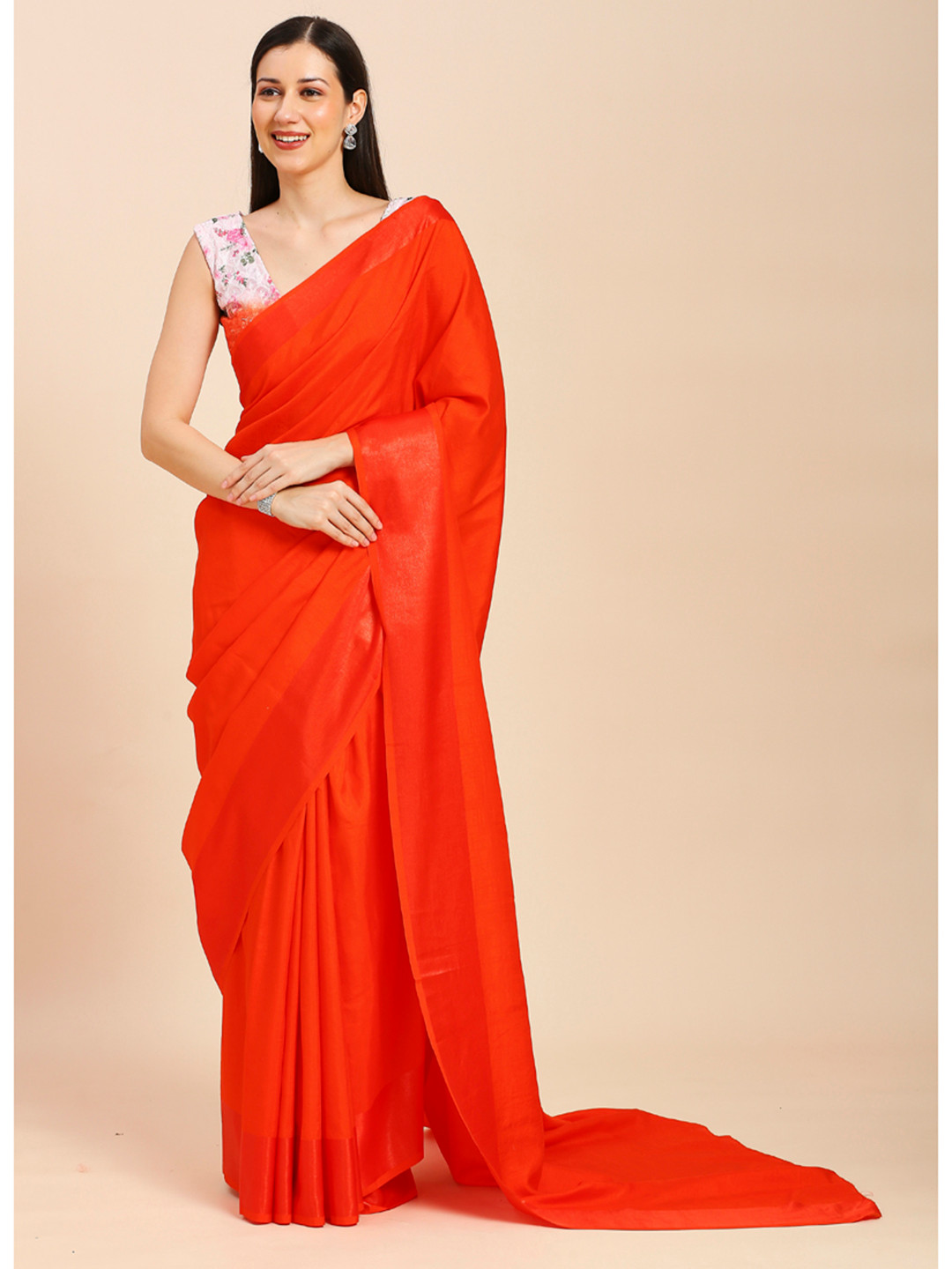 ASISA Solid No Border Daily wear Saree