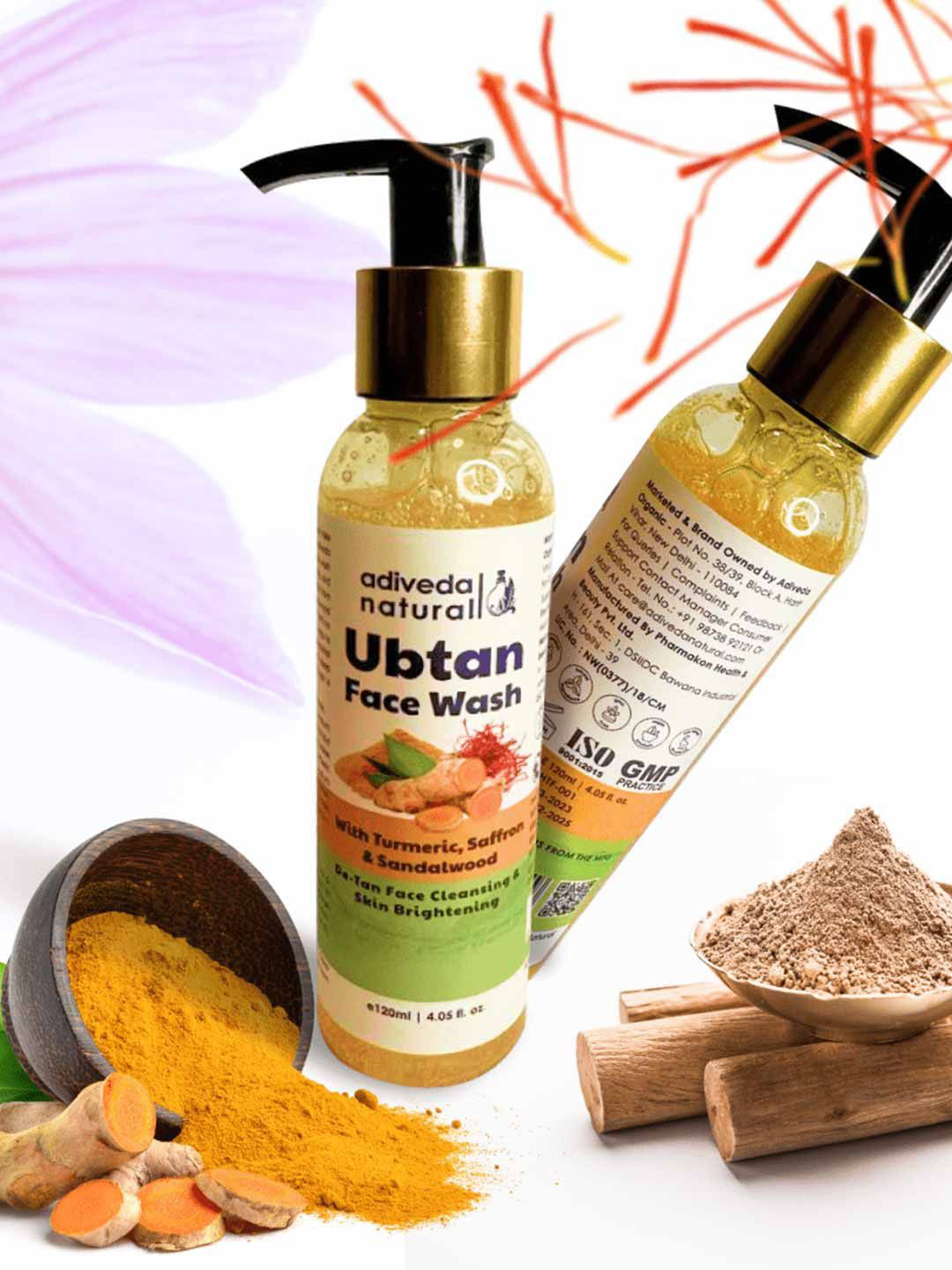 Adiveda Natural Ubtan Face Wash With Turmeric- 120 ml