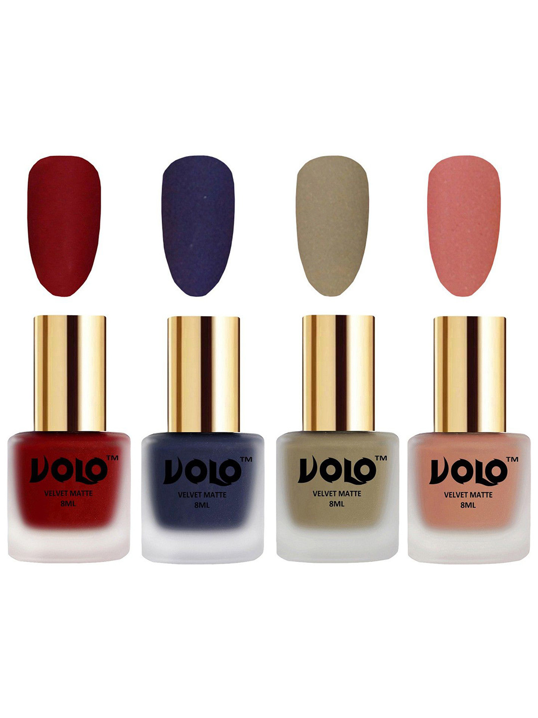 VOLO Set Of 4 Velvet Matte Nail Polish - 8 ml Each - 22 - 31 - 37 - 38