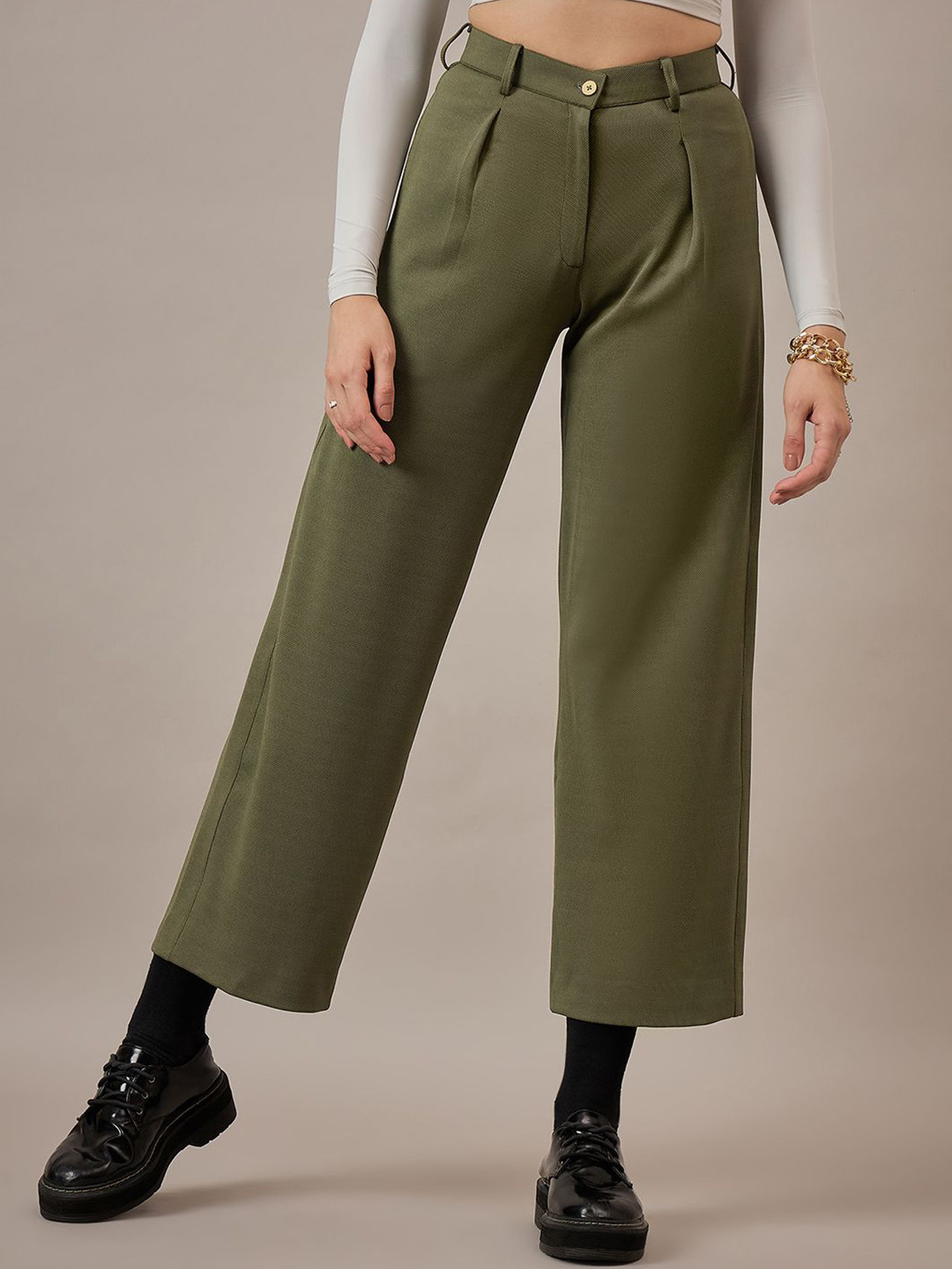 The Roadster Lifestyle Co Front Pleated Korean Pants