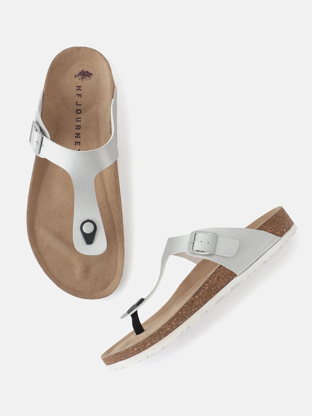 HF JOURNEY Men mettalic Open One Men T-Strap Flats