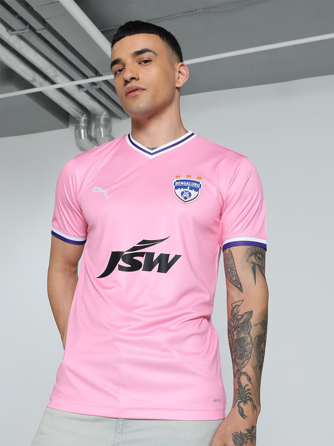 Puma BFC Home Replica Men Typography Printed dryCELL Slim Fit Football Jersey