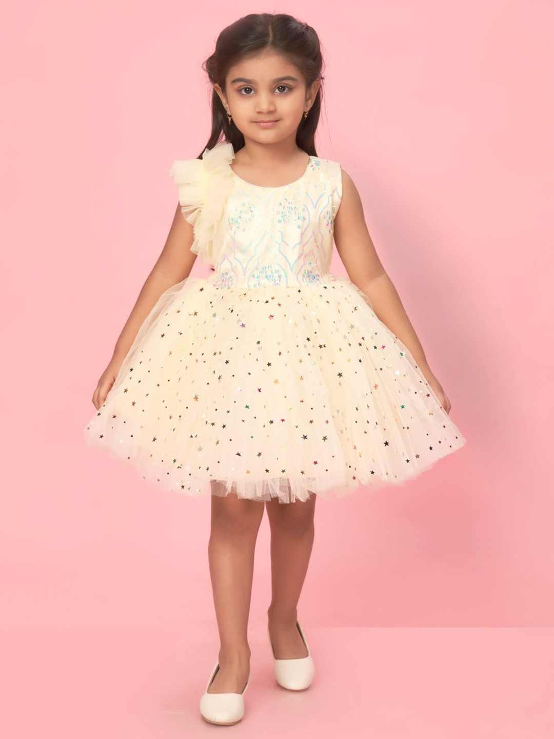 BAESD Girl Self Design Embellished Fit & Flare DressComes with a belt