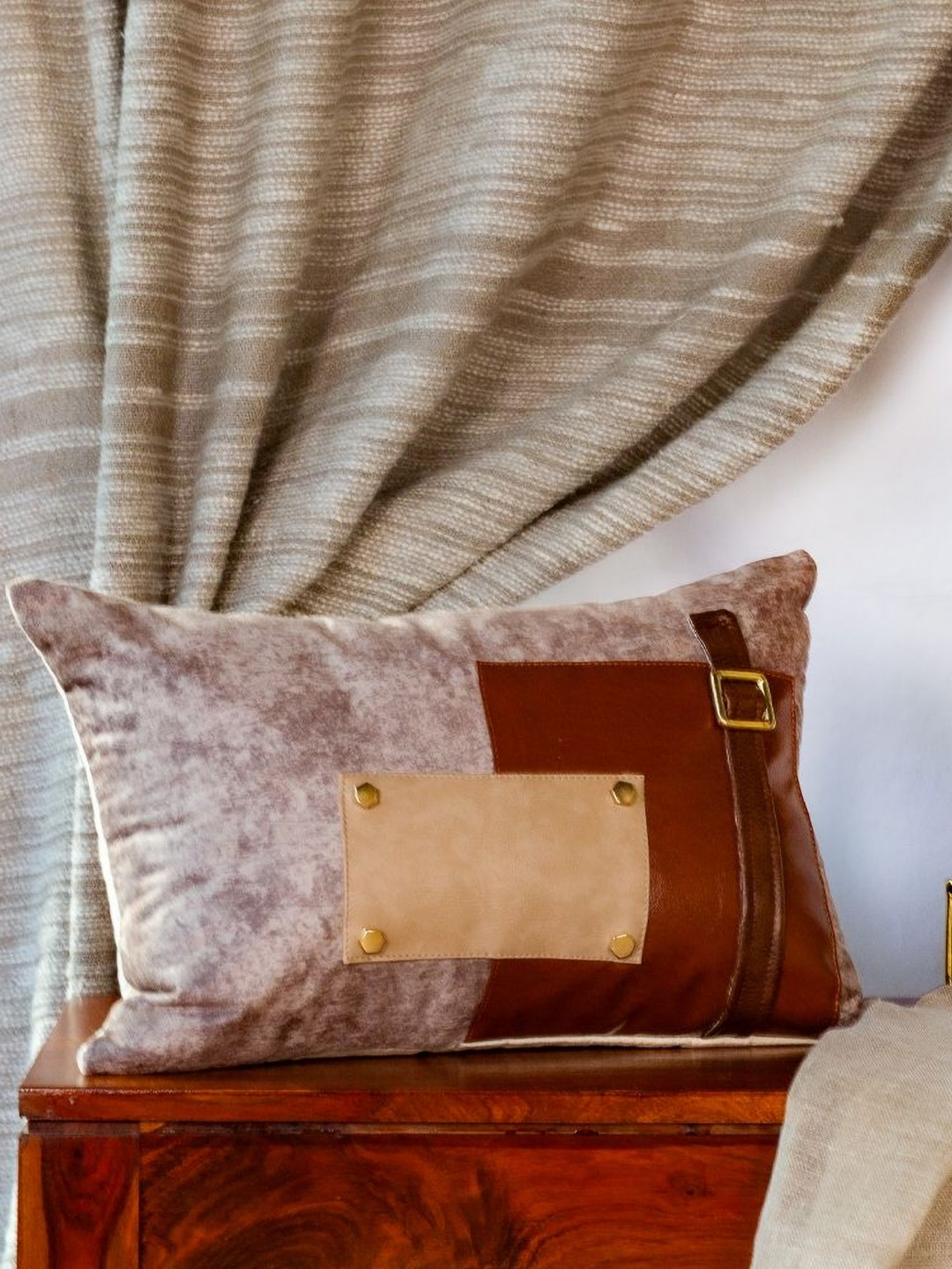 ALCOVE Brown & Beige Rectangle Cushion Cover