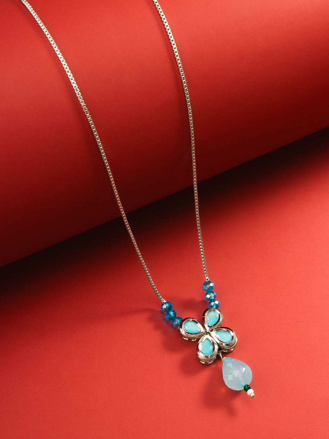 aadita Silver Kundan Studded Chain