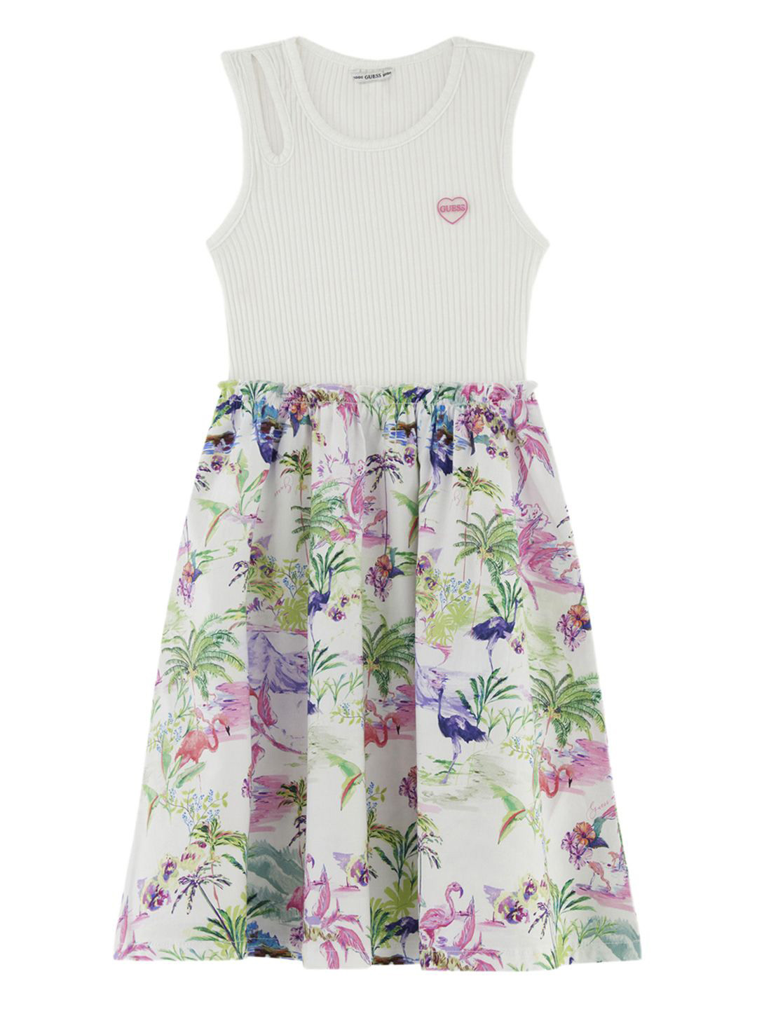 GUESS kids Floral Print Girls Fit & Flare Dress