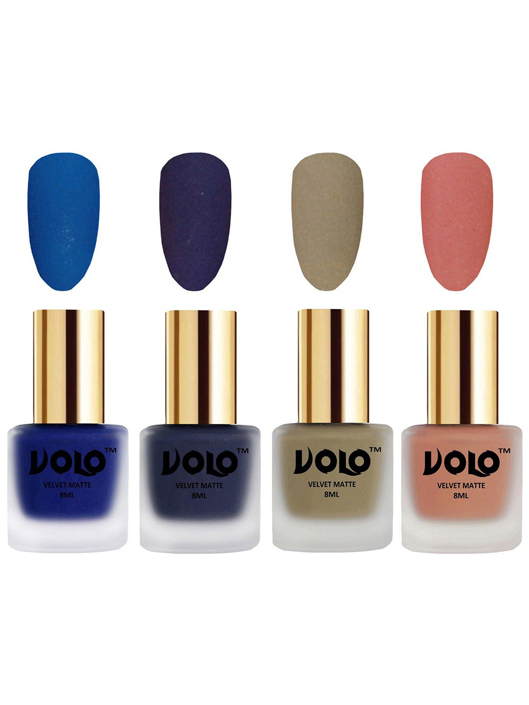 VOLO Set Of 4 Velvet Matte Nail Polish- 8 ml Each- 19- 31-37- 38