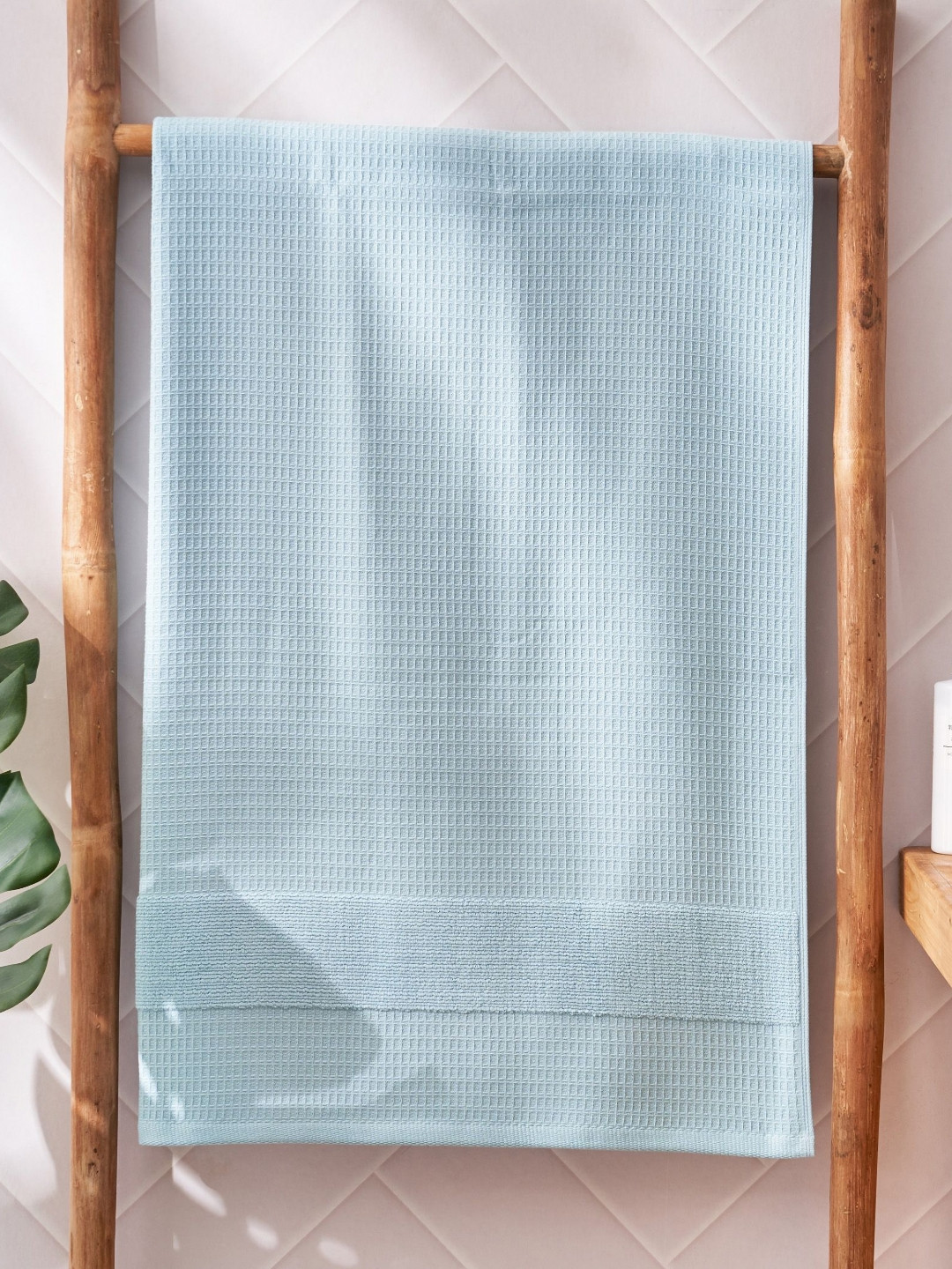 Home Centre Nova Senorita Blue Striped Cotton 120 GSM Bath Towel