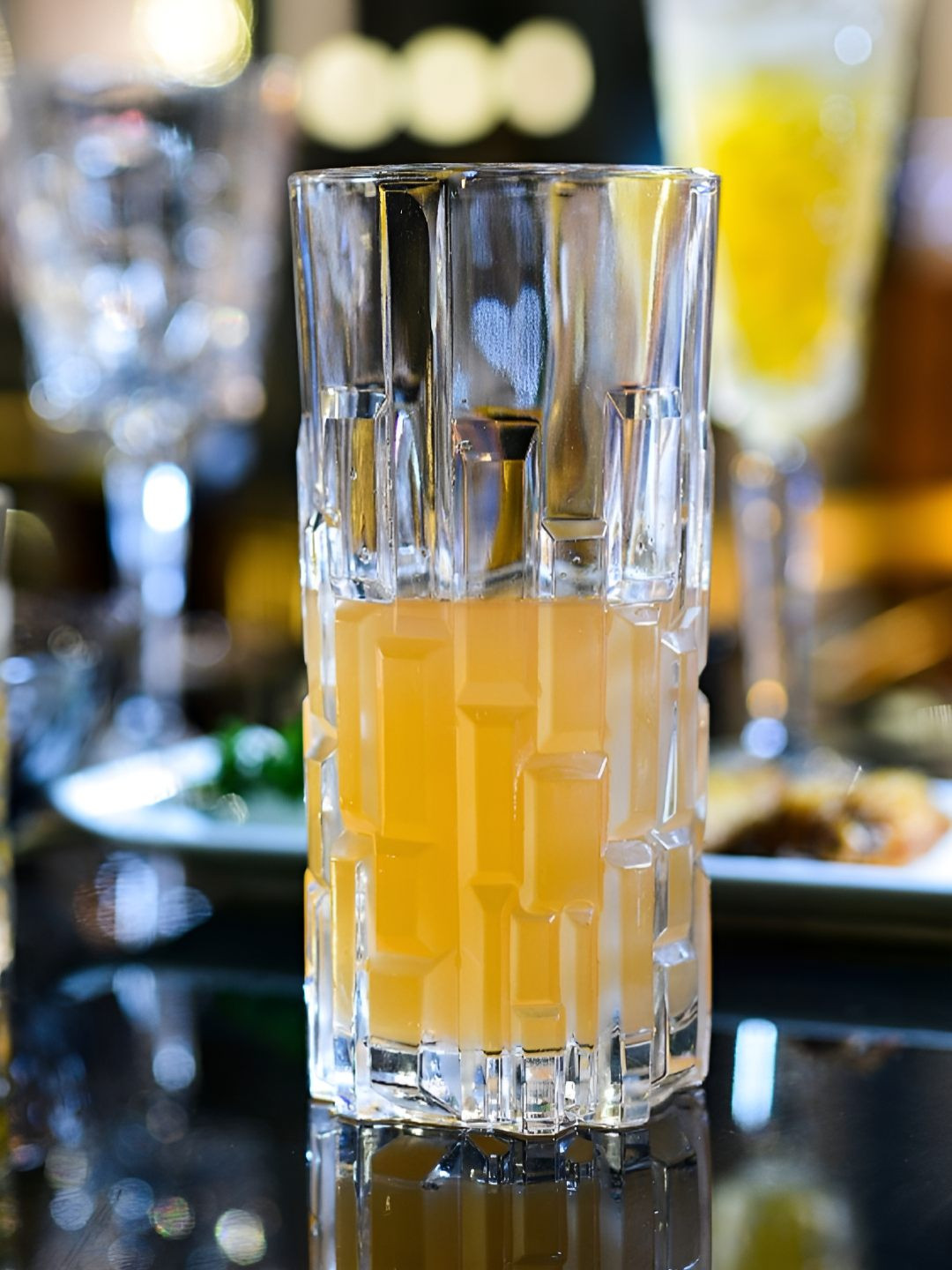 FINSTER 6 Pieces Transparent Brick Design 6 Pieces Water Glass 300ml