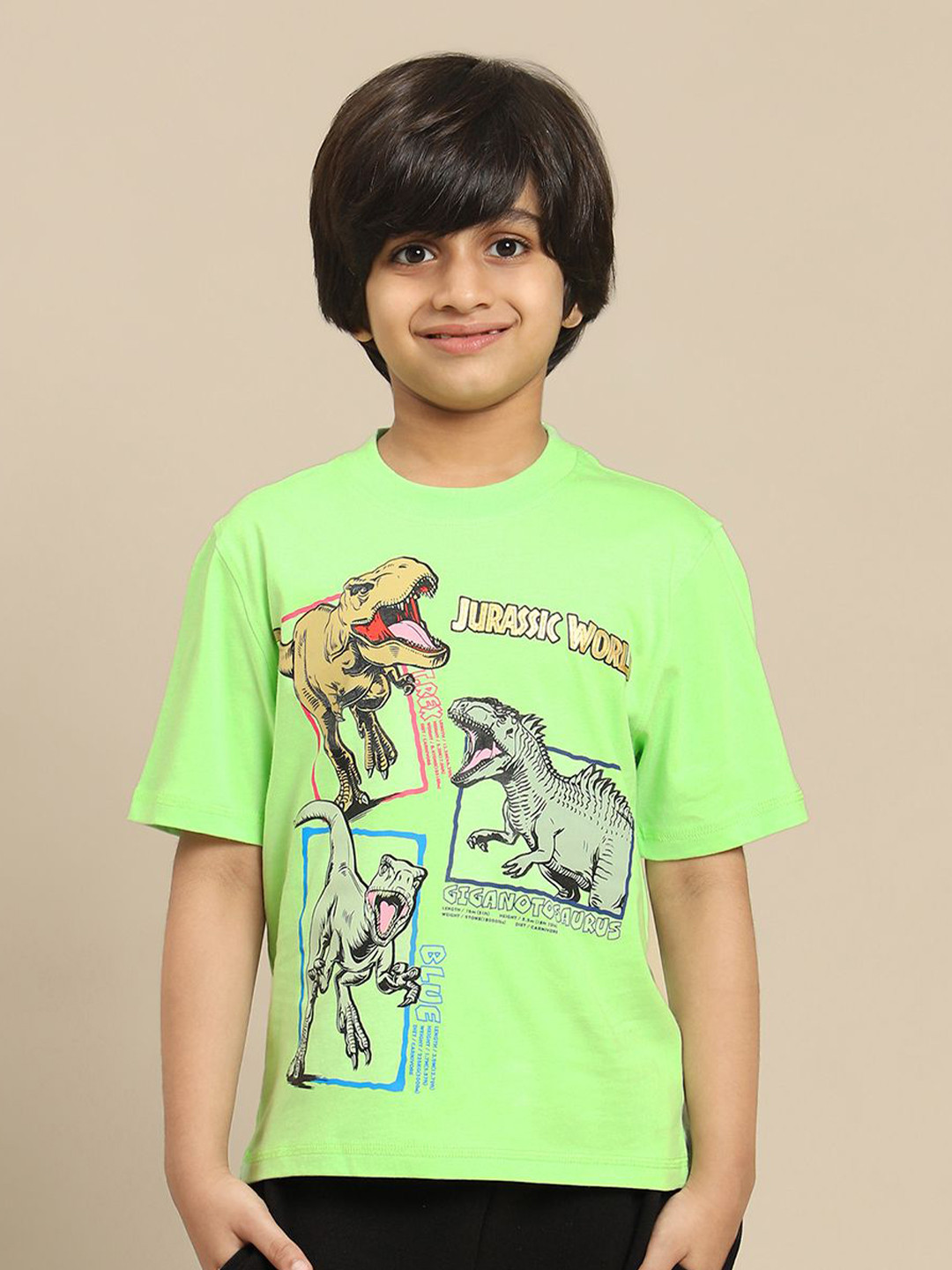 Kids Ville Boys Jurassic World Graphic Printed Pure Cotton Tshirt