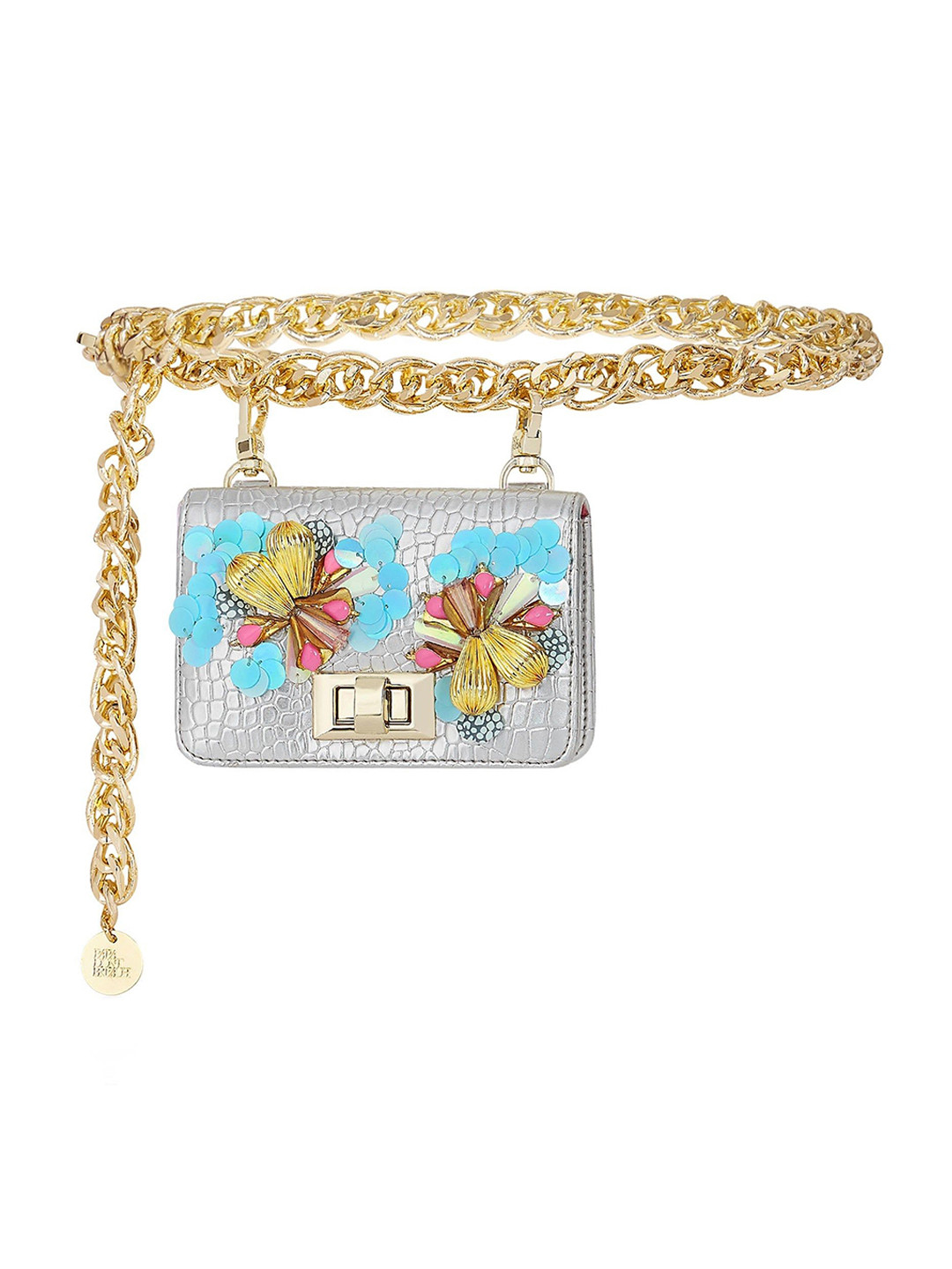 Papa Don't Preach Women Embellished Leather Structured Sling Bag