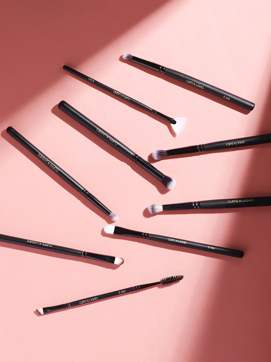 CUFFS N LASHES 9Pcs Eye Makeup Brush Set - Black