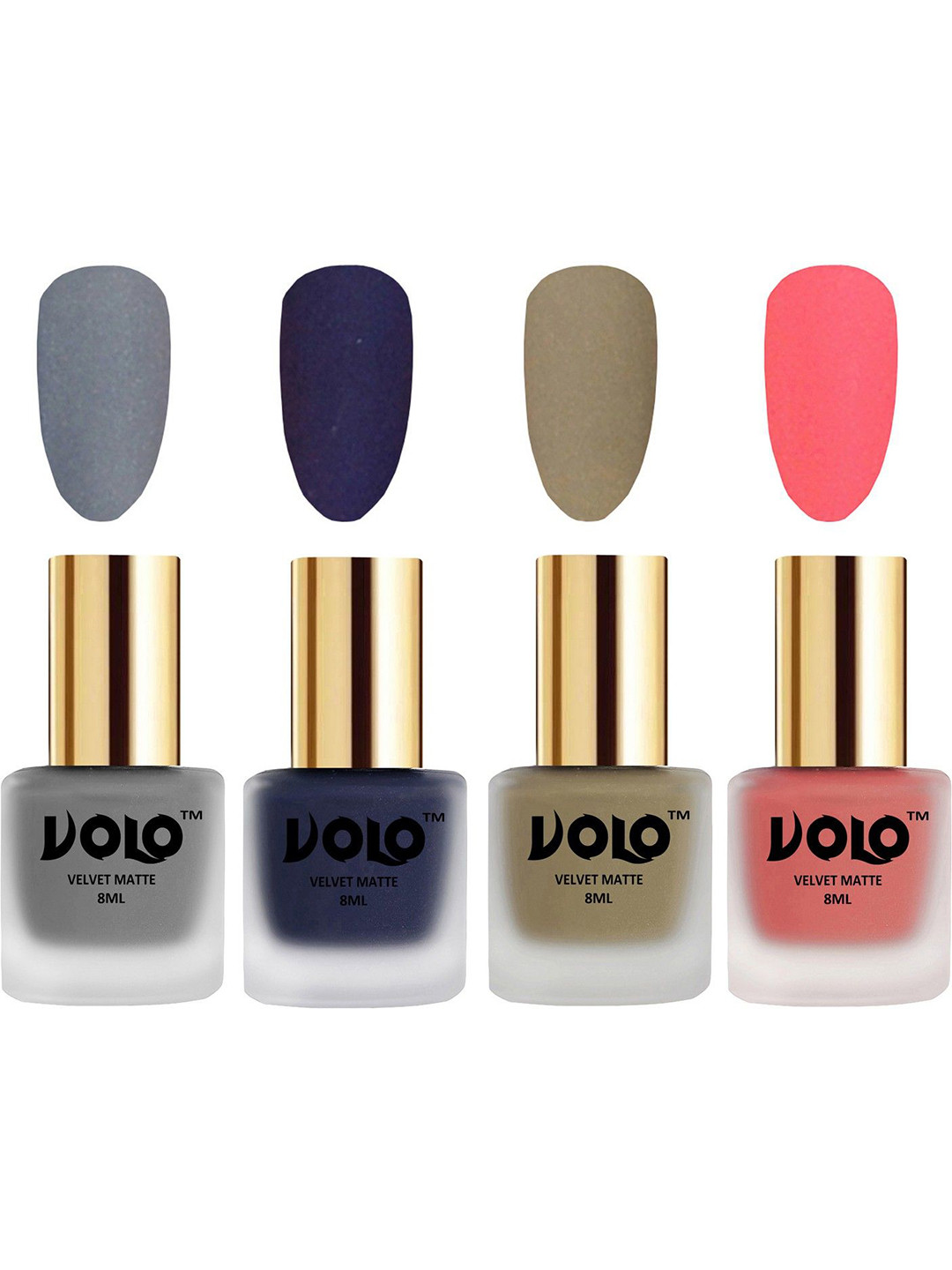 VOLO Set Of 4 Velvet Matte Nail Polish - 8 ml Each -  20 - 31 - 37 - 41
