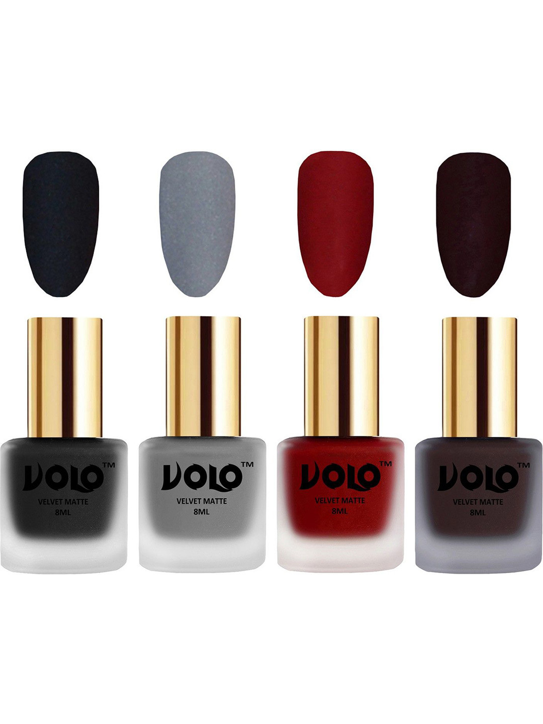 VOLO Set Of 4 Velvet Matte Nail Polish - 8 ml Each - 5 - 20 - 22 - 45
