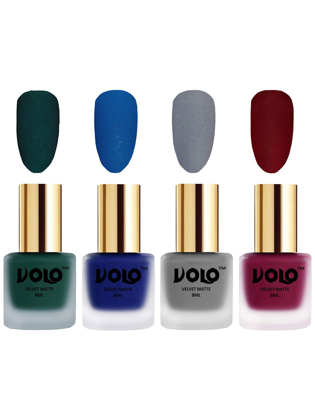VOLO Set Of 4 Velvet Matte Nail Polish - 8 ml Each - 12 - 19 - 20 - 25